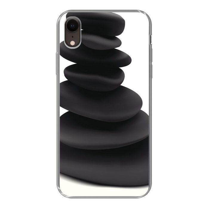 MuchoWow Handyhülle Stapel mit Zen-Steinen Handyhülle Apple iPhone XR Smartphone-Bumper Print Handy