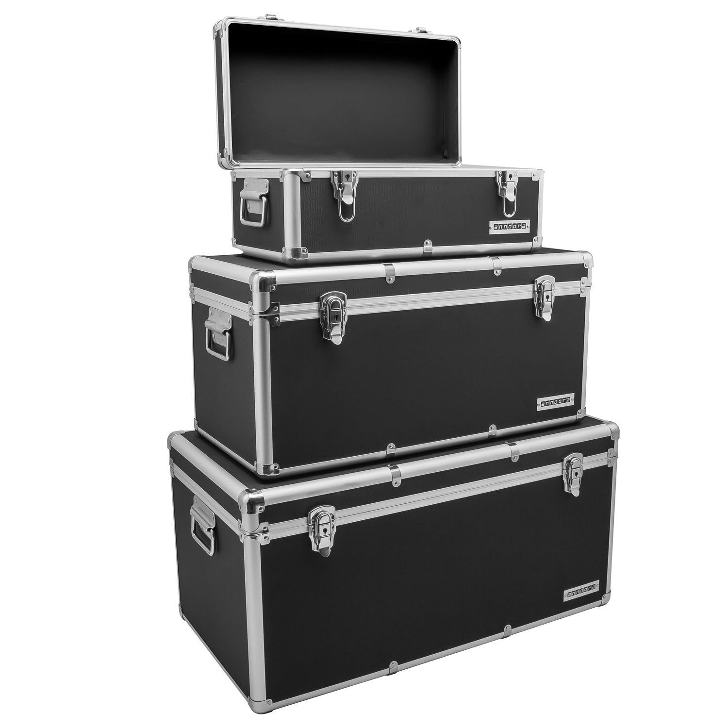 anndora Aufbewahrungsbox Alu Rahmenkoffer Transportbox (schwarz, günstig online kaufen