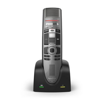 Philips SMP4010 SpeechMike Kabelloses Diktiermikrofon Digitales Diktiergerät (Schiebeschalter, Dockingstation, Touch-Sensor)
