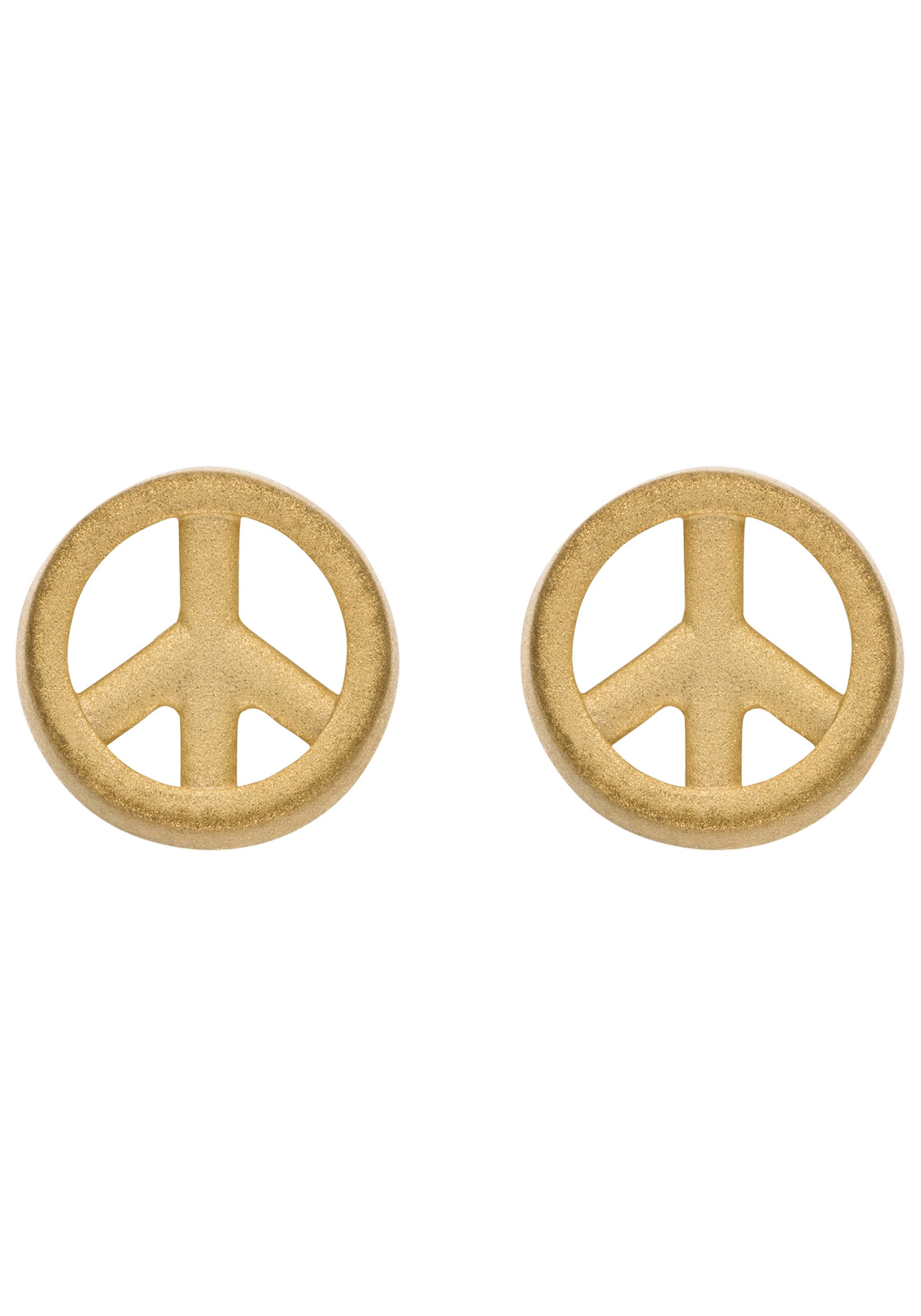 JOBO Paar Ohrstecker Peace-Zeichen, 375 Gold 6 mm