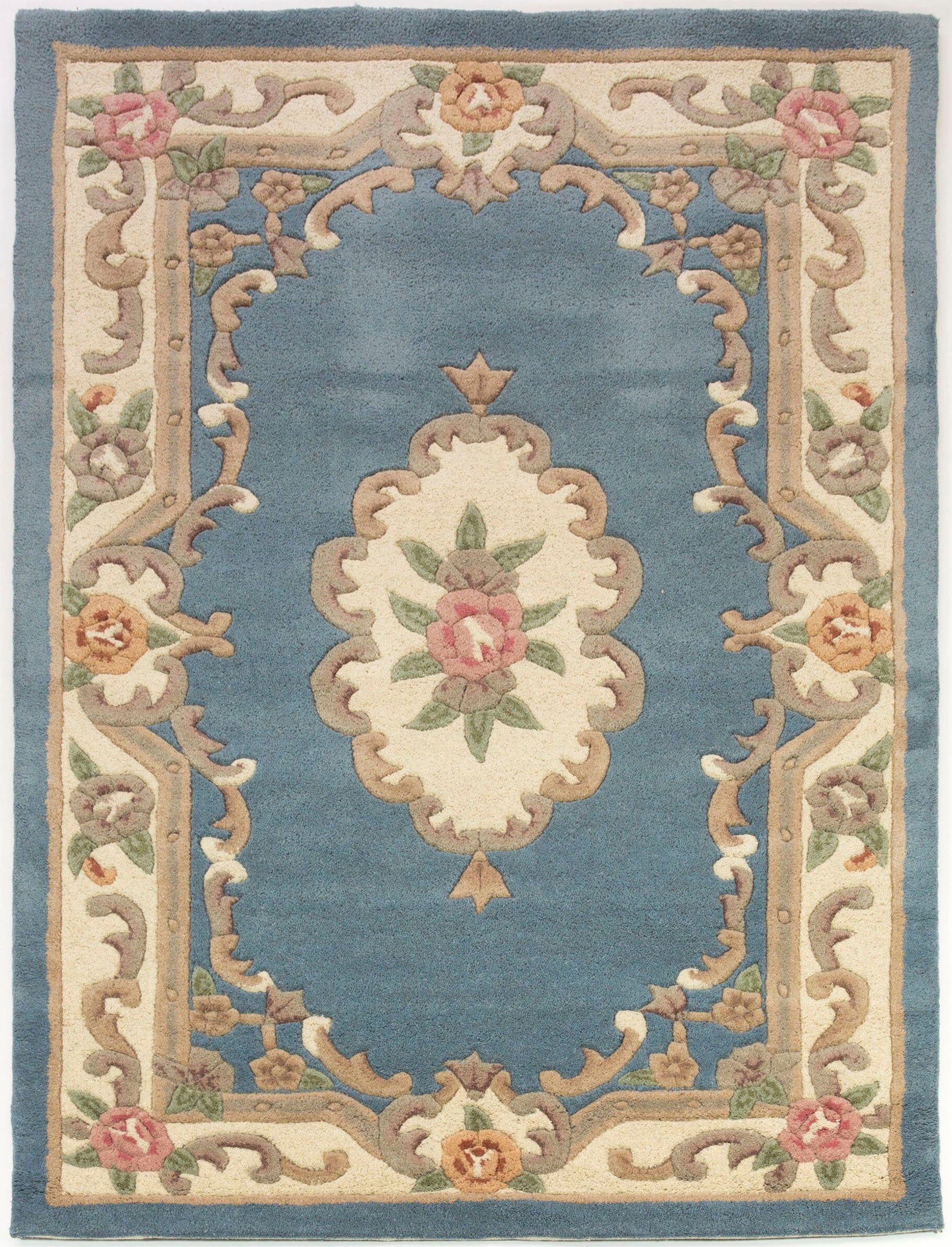 FLAIR RUGS Wollteppich Aubusson, rechteckig, Höhe: 10 mm, Wolle, Teppich, Wohnzimmer, Schlafzimmer, Esszimmer