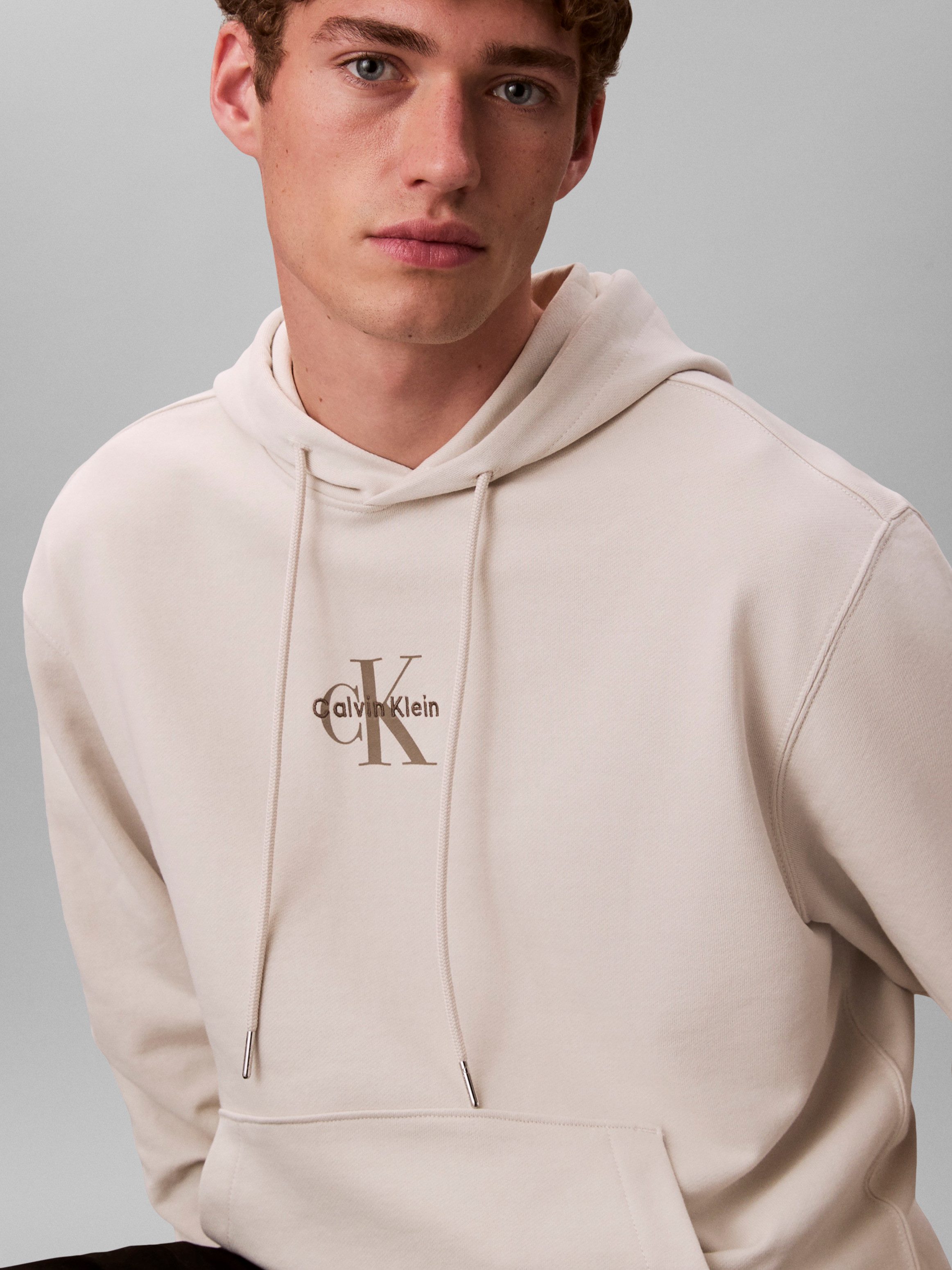 Calvin Klein Jeans Sweatshirt LS EU 350TERRY MICRO MONOLOGO HO Kapuze, regular fit