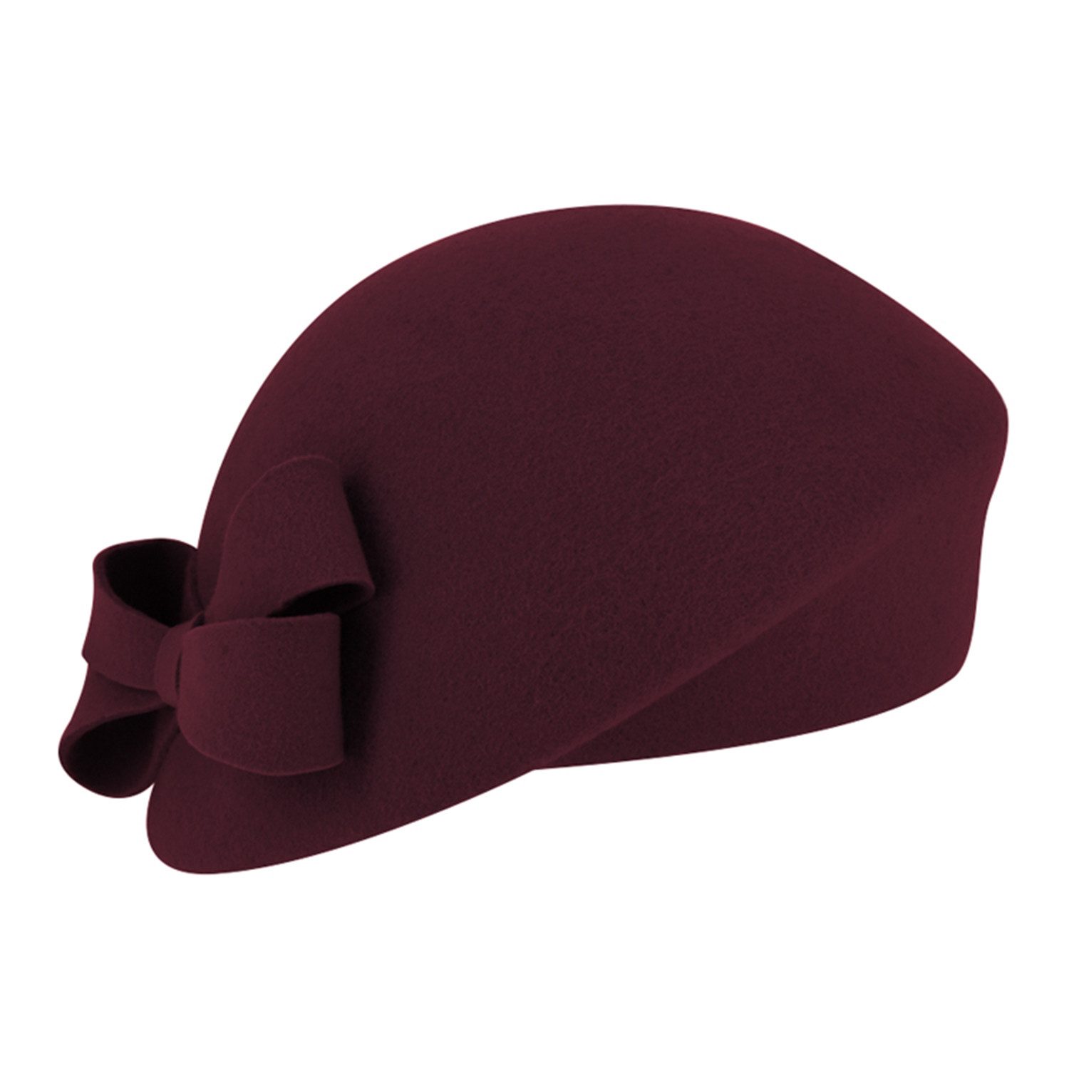 Fiebig Filzhut schicker asymmetrischer Pillbox-Hut mit Schleife