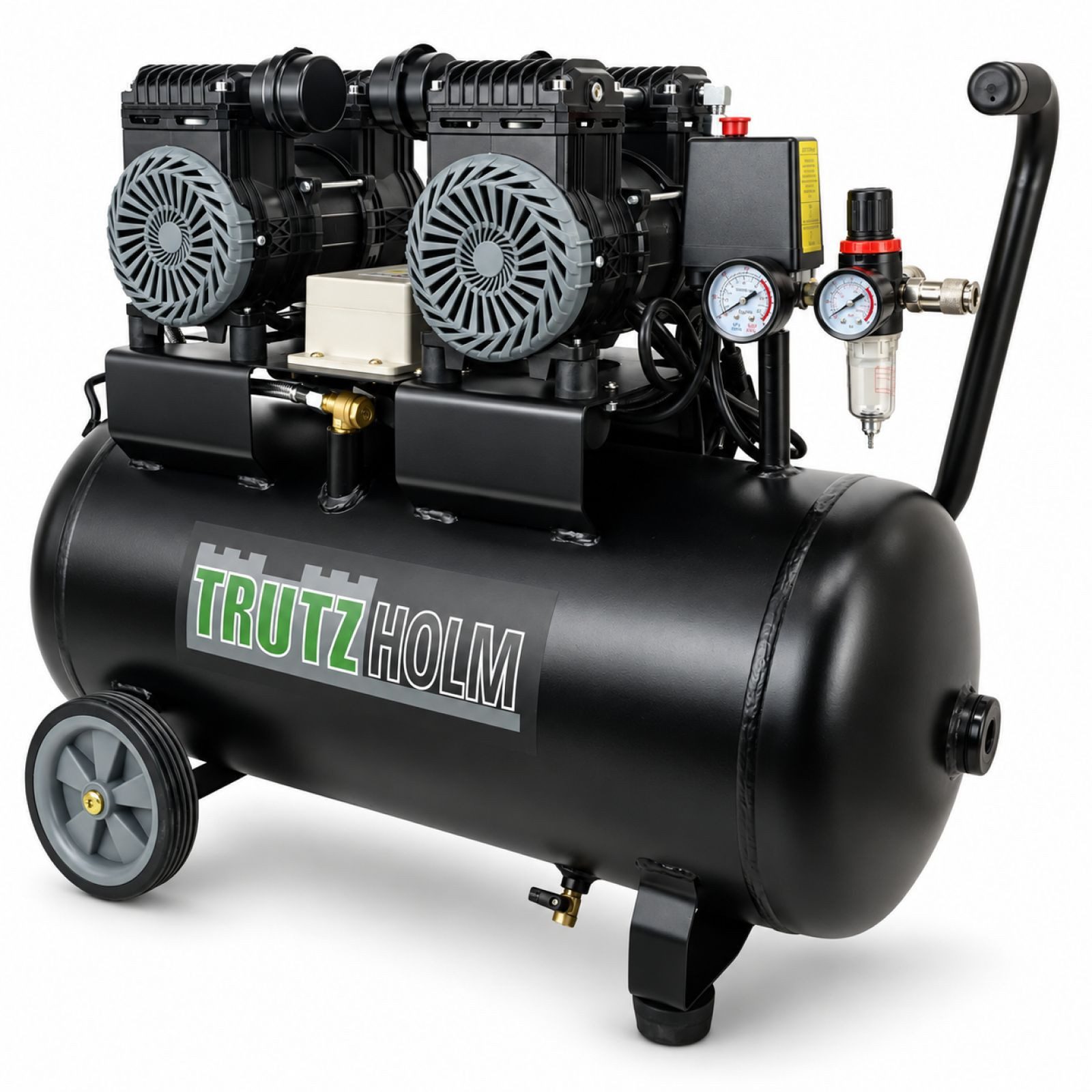 TRUTZHOLM Kompressor Premium Brushless Silent Flüsterkompressor 50L 1800W 62dB 8 bar, max. 8 bar, 50 l, Komplett-Set