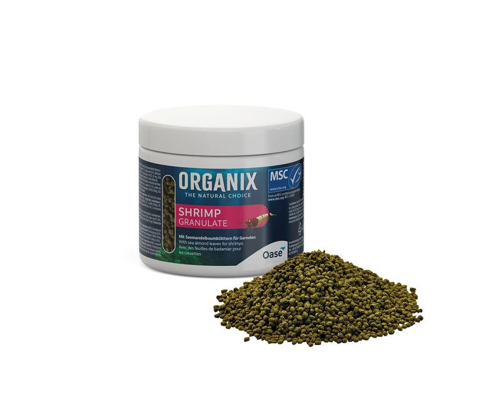 Fisch-Futterspender Oase ORGANIX Shrimp Granulate 175 ml MSC- Garnelenfutter für optimale