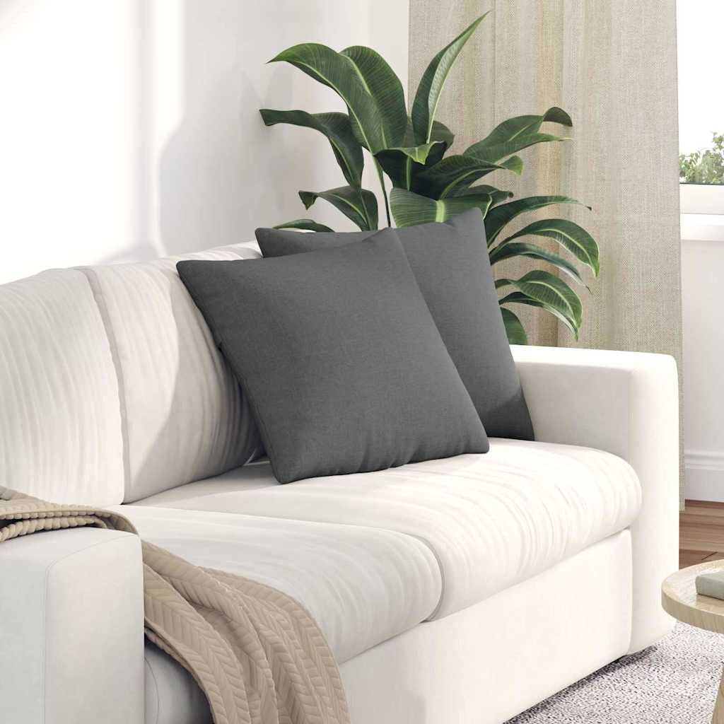 vidaXL Sitzauflage Sofakissen 2 Stk. Stoff Dunkelgrau 45 x 45 cm, (2 St)