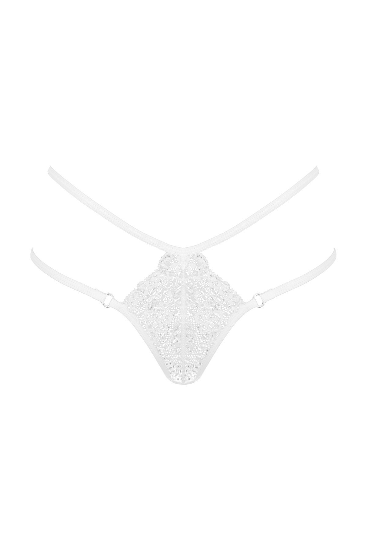 SpaLeXLine String String Sinon weiß mit Spitze Blumenmuster elastisch Tanga (einzel, 1-St)