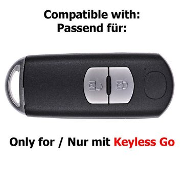 mt-key Schlüsseltasche Autoschlüssel Softcase Silikon Schutzhülle Rot, für Mazda 2 3 6 CX-3 CX-5 MX-5 2 Tasten 2 Tasten KEYLESS SMARTKEY