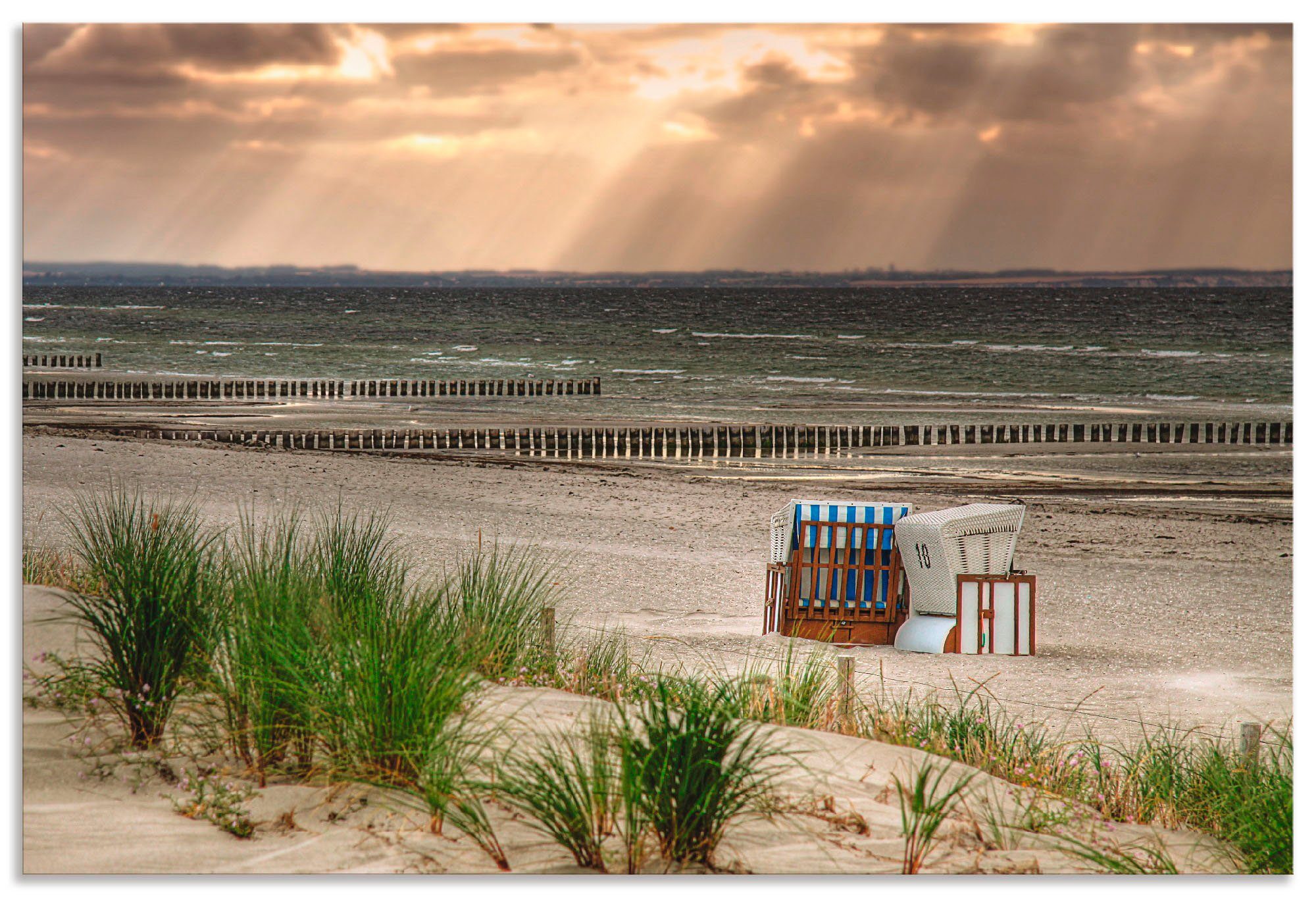 in Wandaufkleber Insel Artland Größen auf Strand St), Poel, Schwarzer oder (1 Strand als Busch Wandbild Leinwandbild, Poster Alubild, versch.