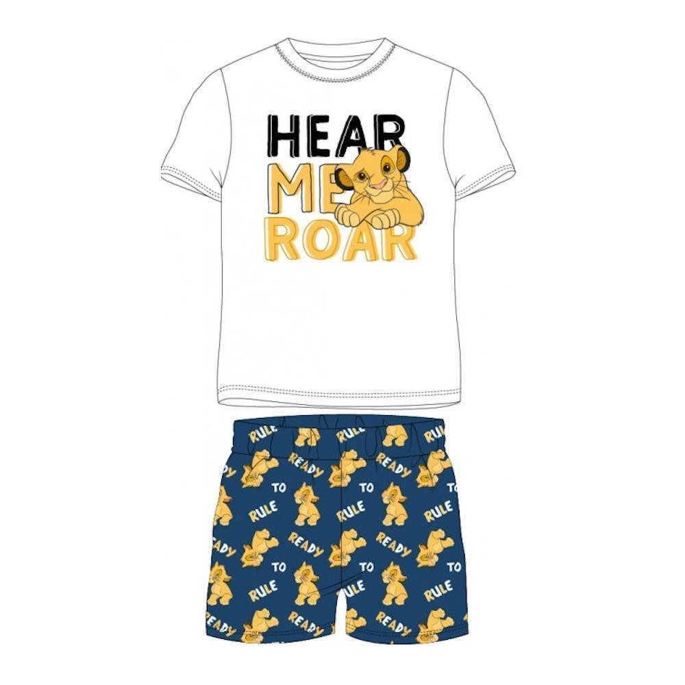Disney The Lion King Pyjama Kurzer König der Löwen Pyjama „Hear Me Roar“, 100% Baumwolle, 98–128 (Set, 2 tlg., Set bestehend aus Oberteil und Hose)