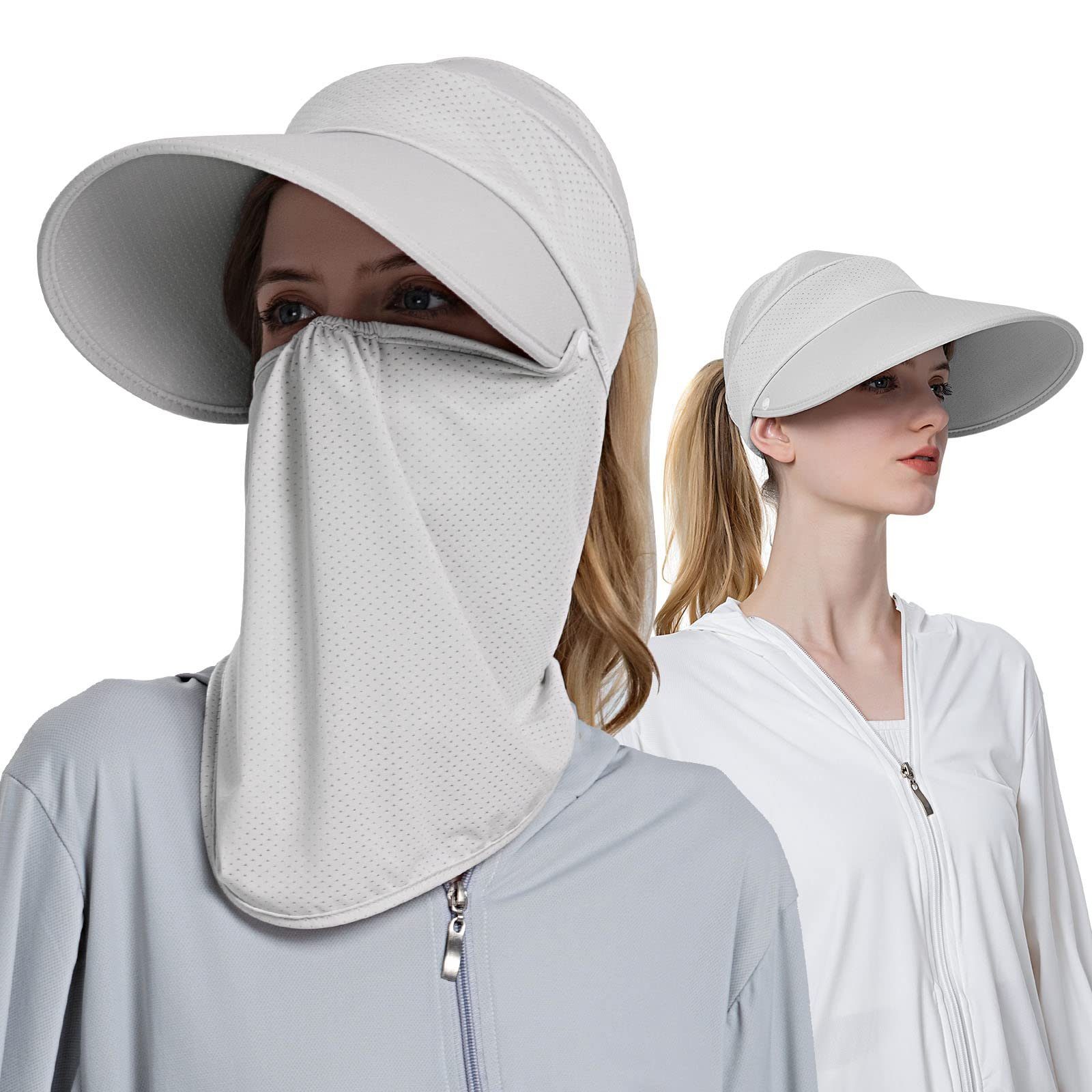 Housruse Outdoorhut Damen Sonnenhut mit Breiter Krempe Nackenschutz Wandern  Fischerhüte