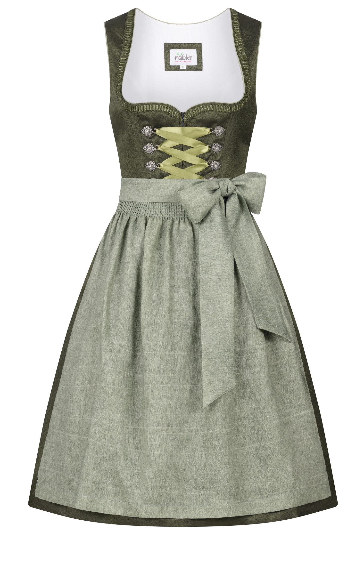 Nübler Trachtenkleid Midi Dirndl Ginger in Grün von Nübler günstig online kaufen