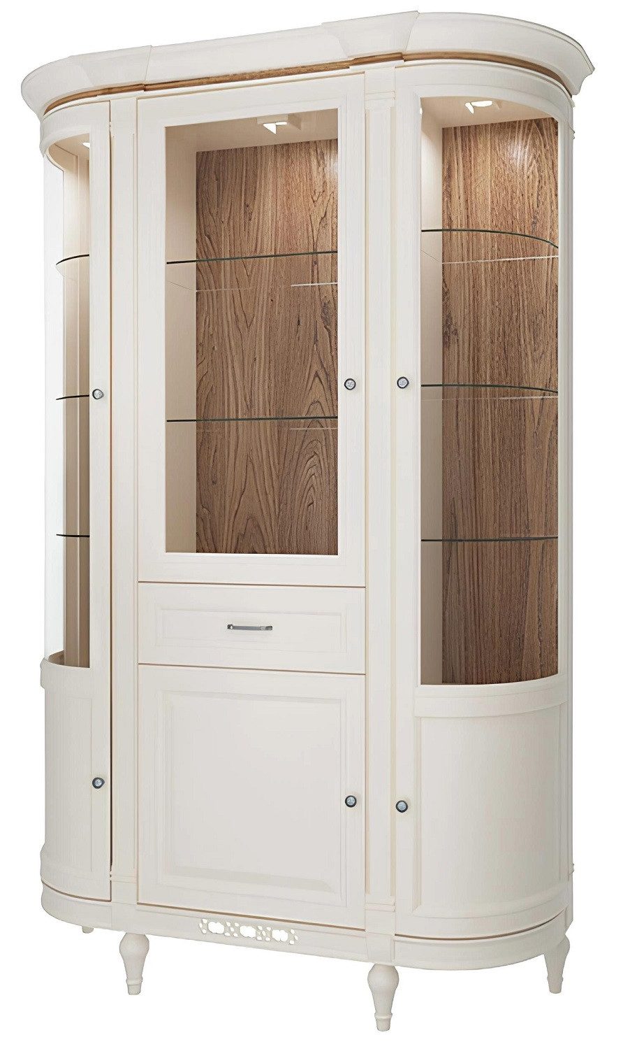 Xlmoebel Glasvitrine Traditionelle Glasvitrine mit Kommoden und Schrank für Bücher (Model Florenz FL-W3G) Hergestellt in Europa
