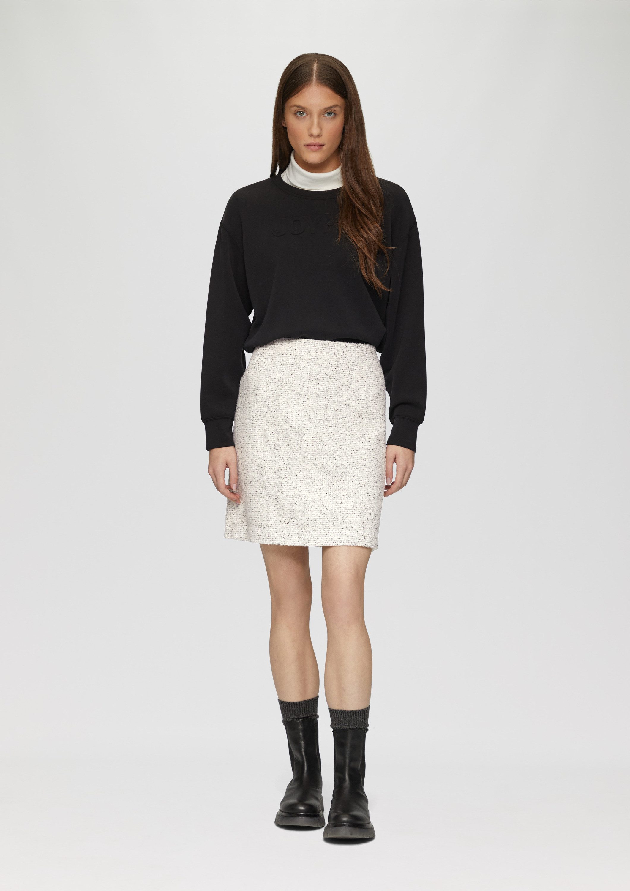 s.Oliver Minirock Rock Kurzer Bouclé-Rock mit verdecktem Reißverschluss günstig online kaufen