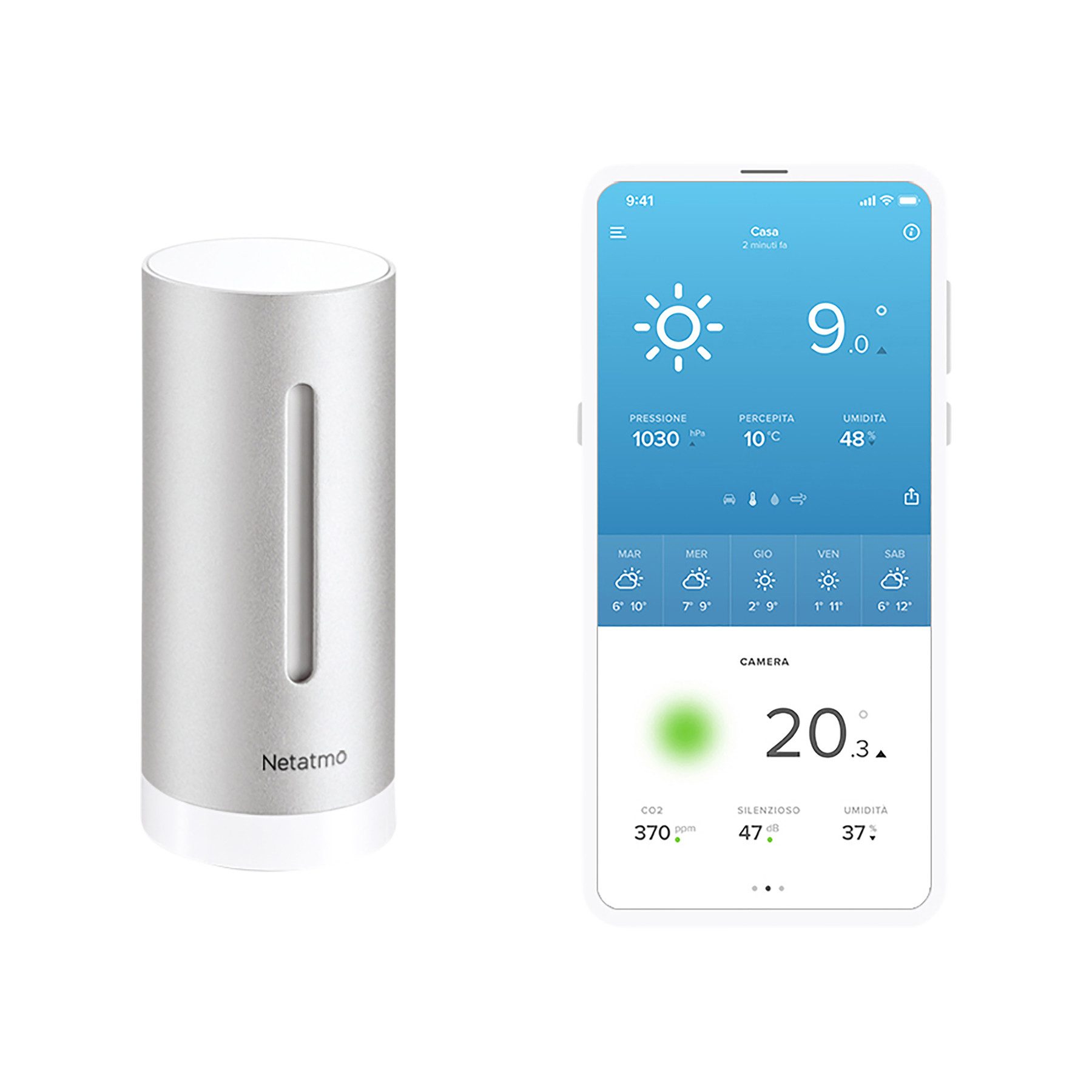 Netatmo NETATMO Zusatzsender NIM01-WW, silber, innen Innenwetterstation