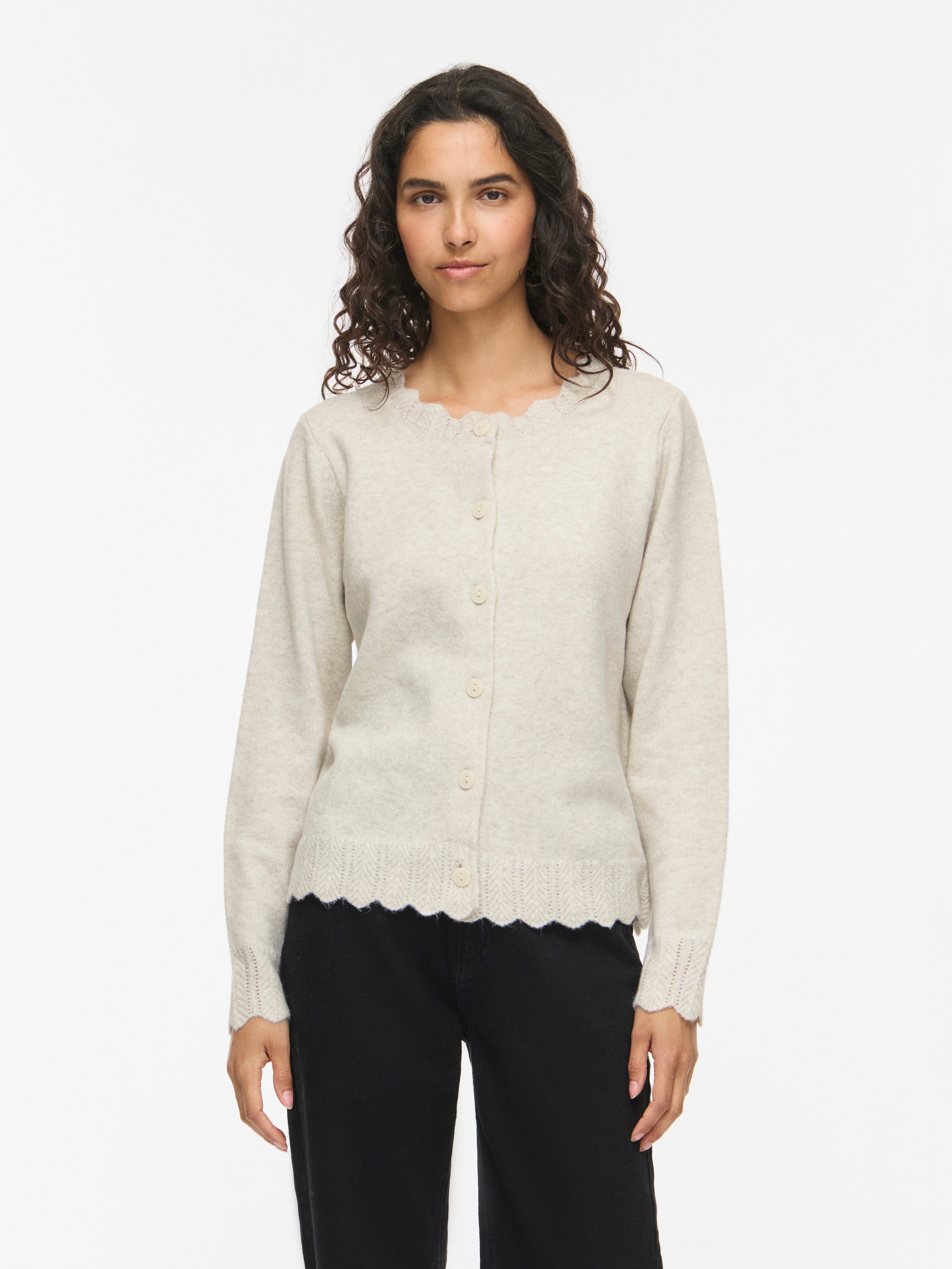 Vila Strickjacke VINIKOLINA L/S O-NECK KNIT CARDIGAN-NOOS Materialmix, Stretch, regular fit