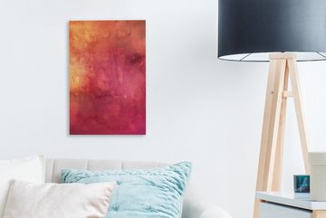 OneMillionCanvasses® Leinwandbild Aquarell - Gelb - Orange - Rot, (1 St), Leinwandbild fertig bespannt inkl. Zackenaufhänger, Gemälde, 20x30 cm