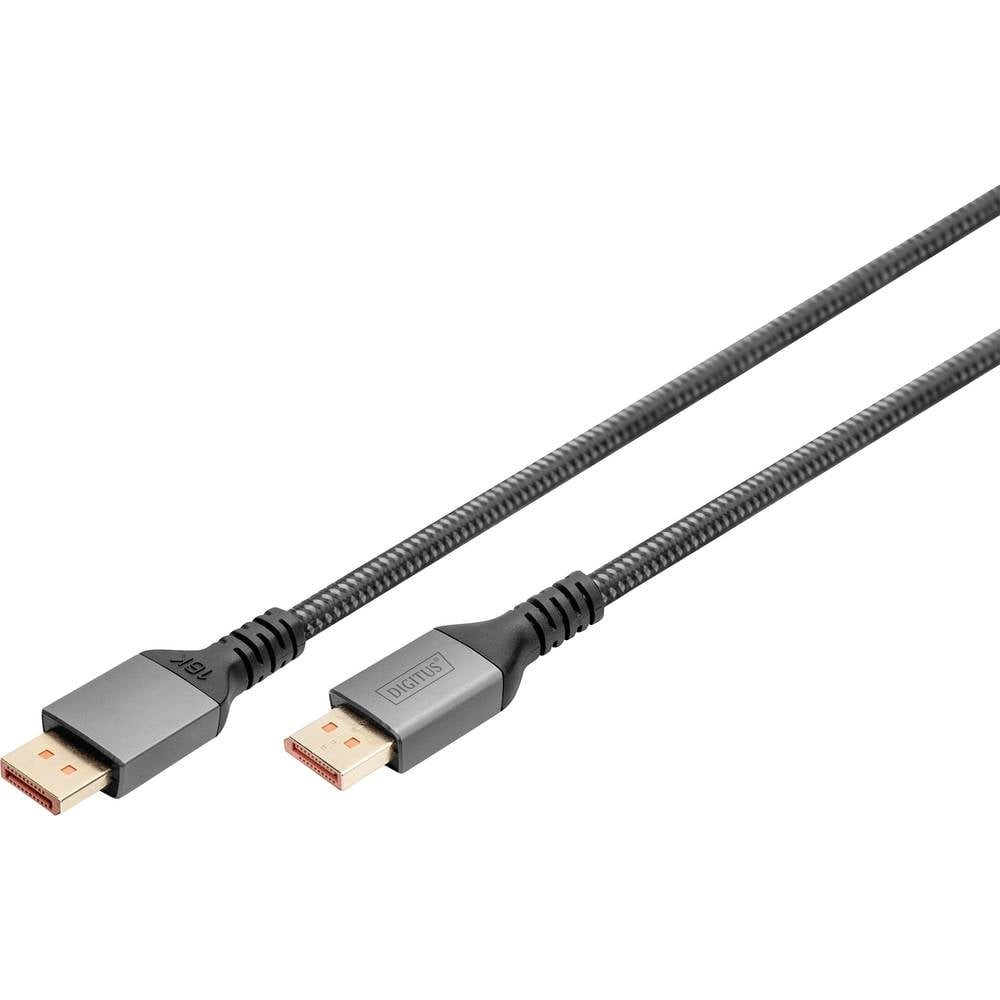 Digitus DisplayPort 2.1 Kabel – 16K @60Hz / 8K @120Hz / 4K @240Hz HDMI-Kabel, 8K UHD, Aluminium-Stecker, doppelt geschirmt, Rund, Simplex, vergoldet