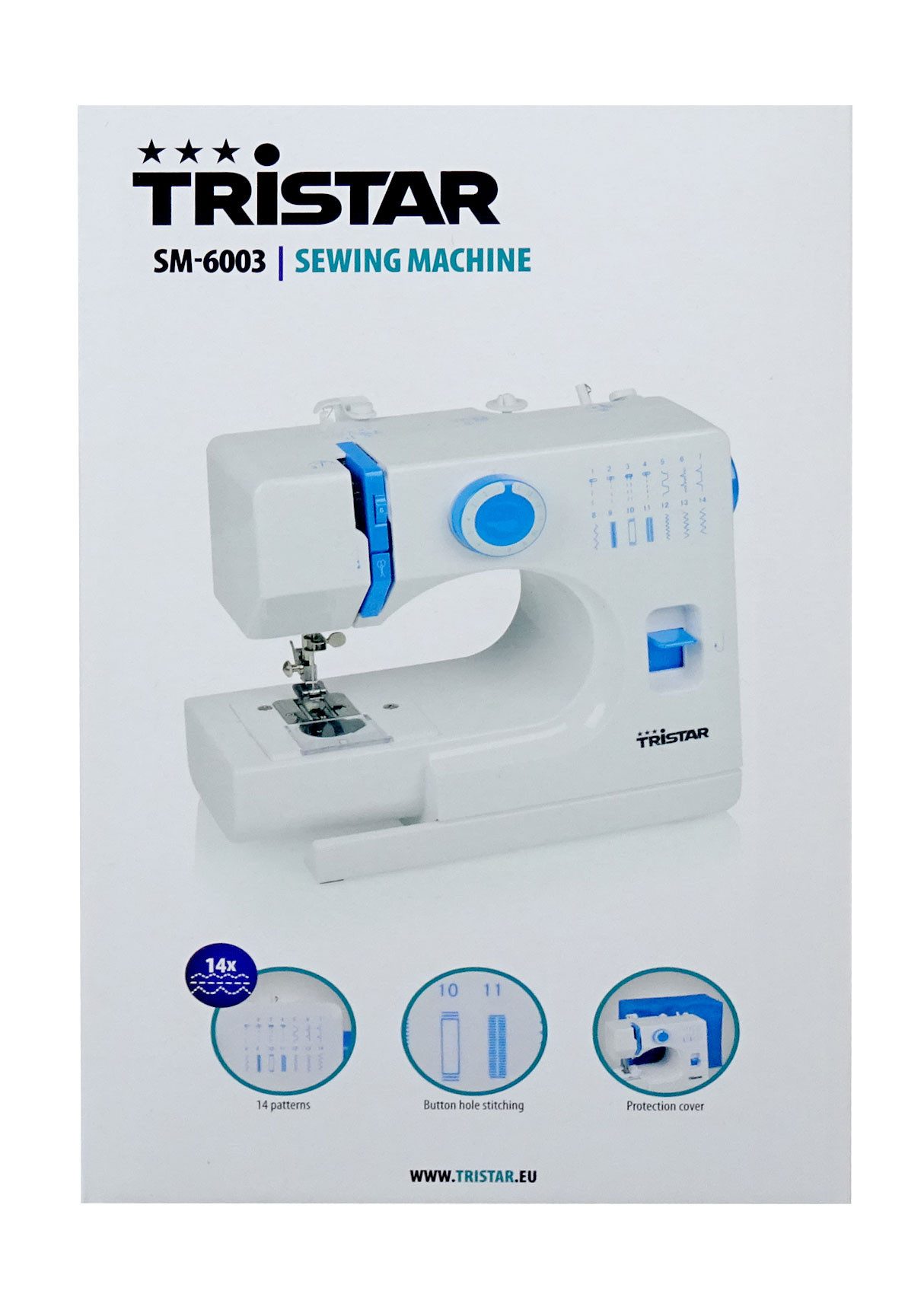 Tristar Nähmaschine SM-6003 Nähmaschine, 14 integrierte Stichmuster, LED-Beleuchtung