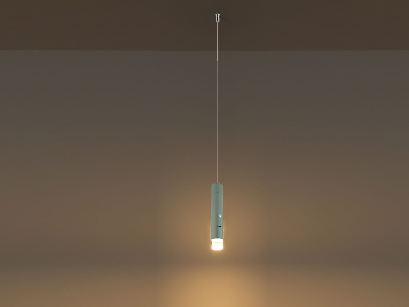 GLOBO LIGHTING LED Pendelleuchte, Dimmfunktion, LED fest integriert, Warmweiß, 2in1 Akku-Lampe Grün: Hängelampe einflammig & Taschenlampe, Ø 3,8cm