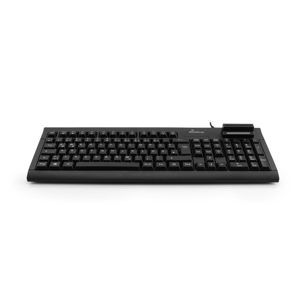 Mediarange Tastatur mit Chip Kartenlesegerät mit Kabel Keyboard schwarz MROS115 Tastatur