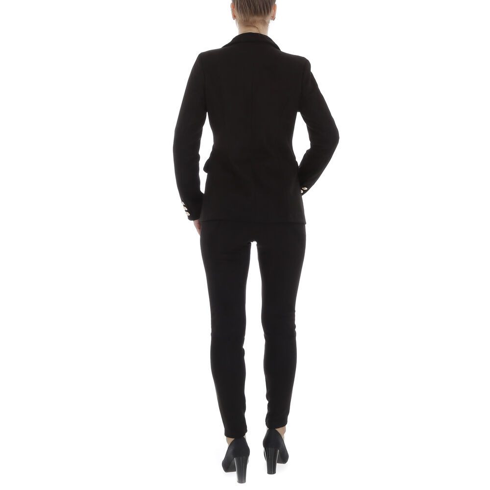 Ital-Design Suit Women Elegant (86365237) Button Placket Two-Piece in Black
