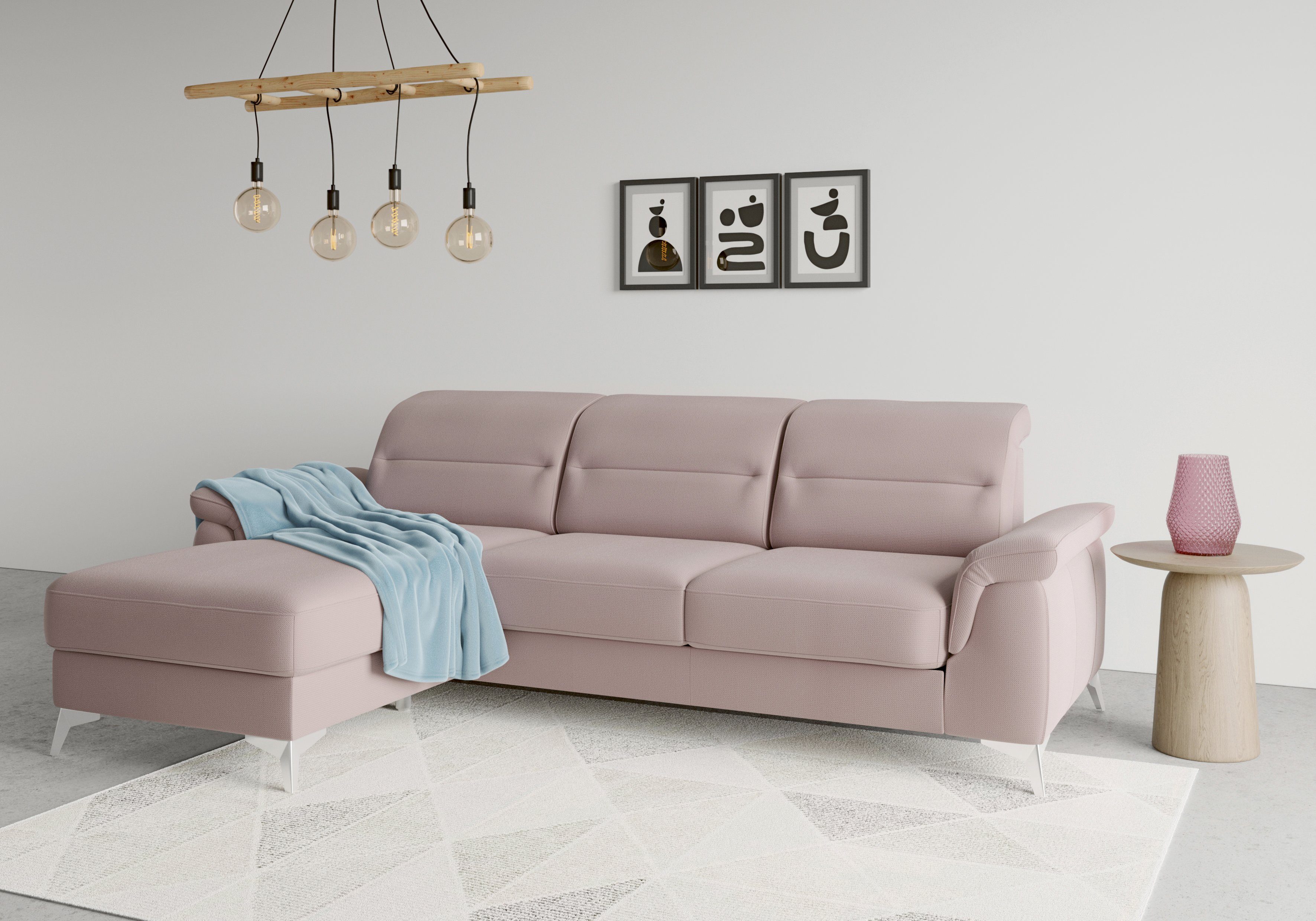 sit&more Ecksofa Sinatra, mit Recamiere, optinal mit Kopfteilverstellung und Armteilfunktion | Ecksofas