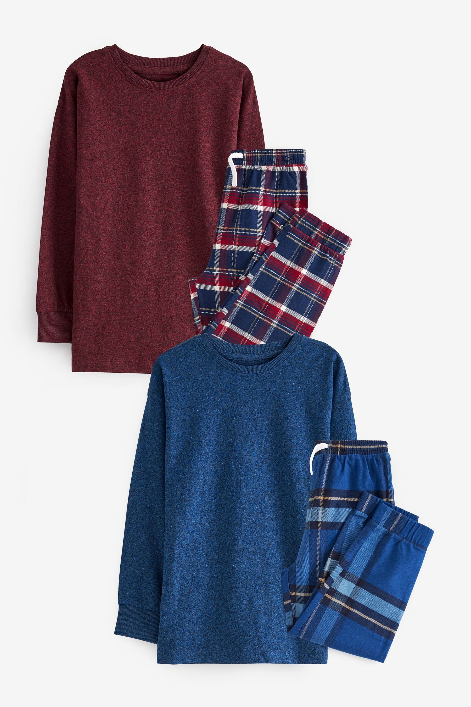 Pyjama Red/Blue Next 2er-Pack Check tlg) im (4 Pyjamas