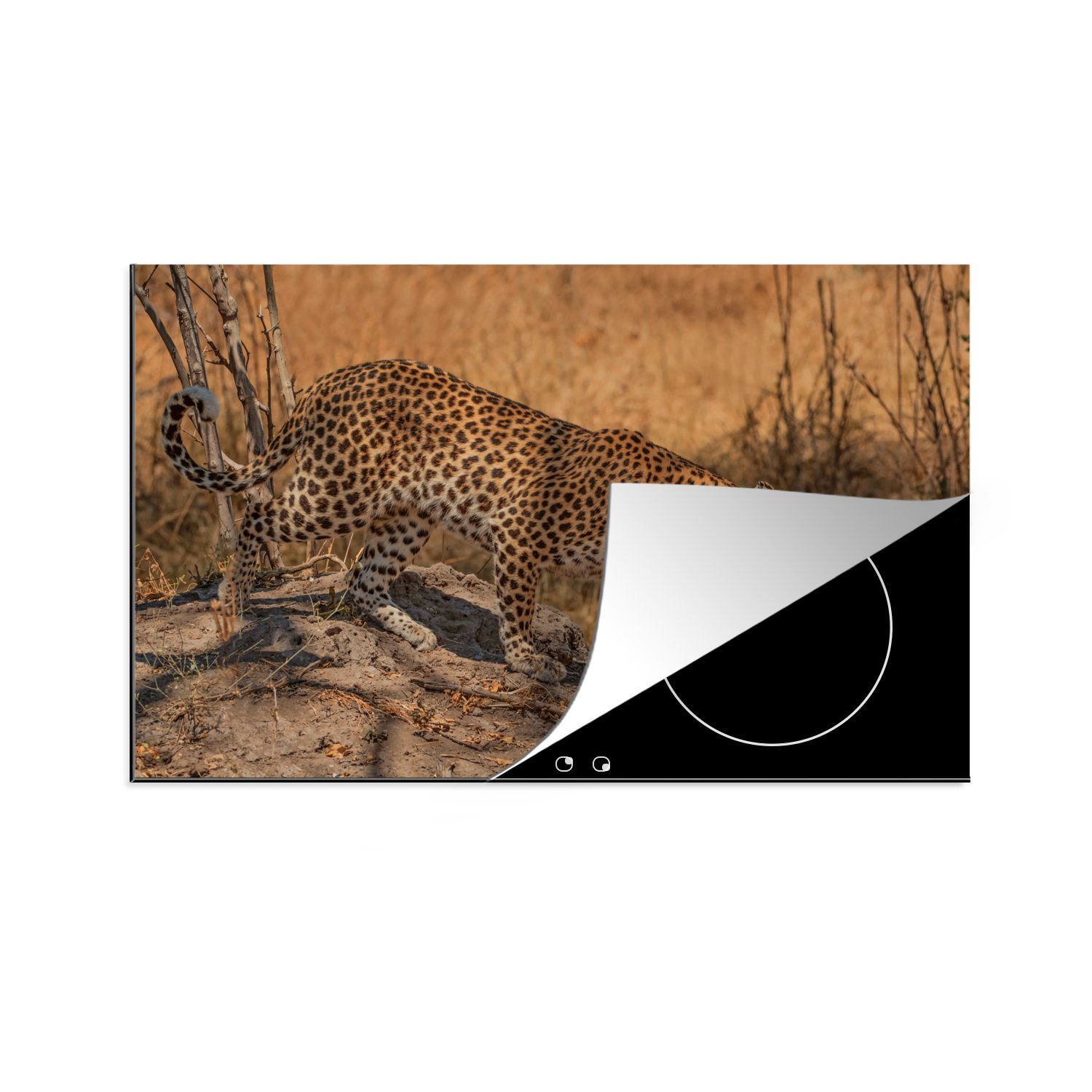 MuchoWow Herdblende-/Abdeckplatte Gepard - Äste, (1 küche cm, Ceranfeldabdeckung, Camouflage Vinyl, tlg), - für 83x51 Arbeitsplatte