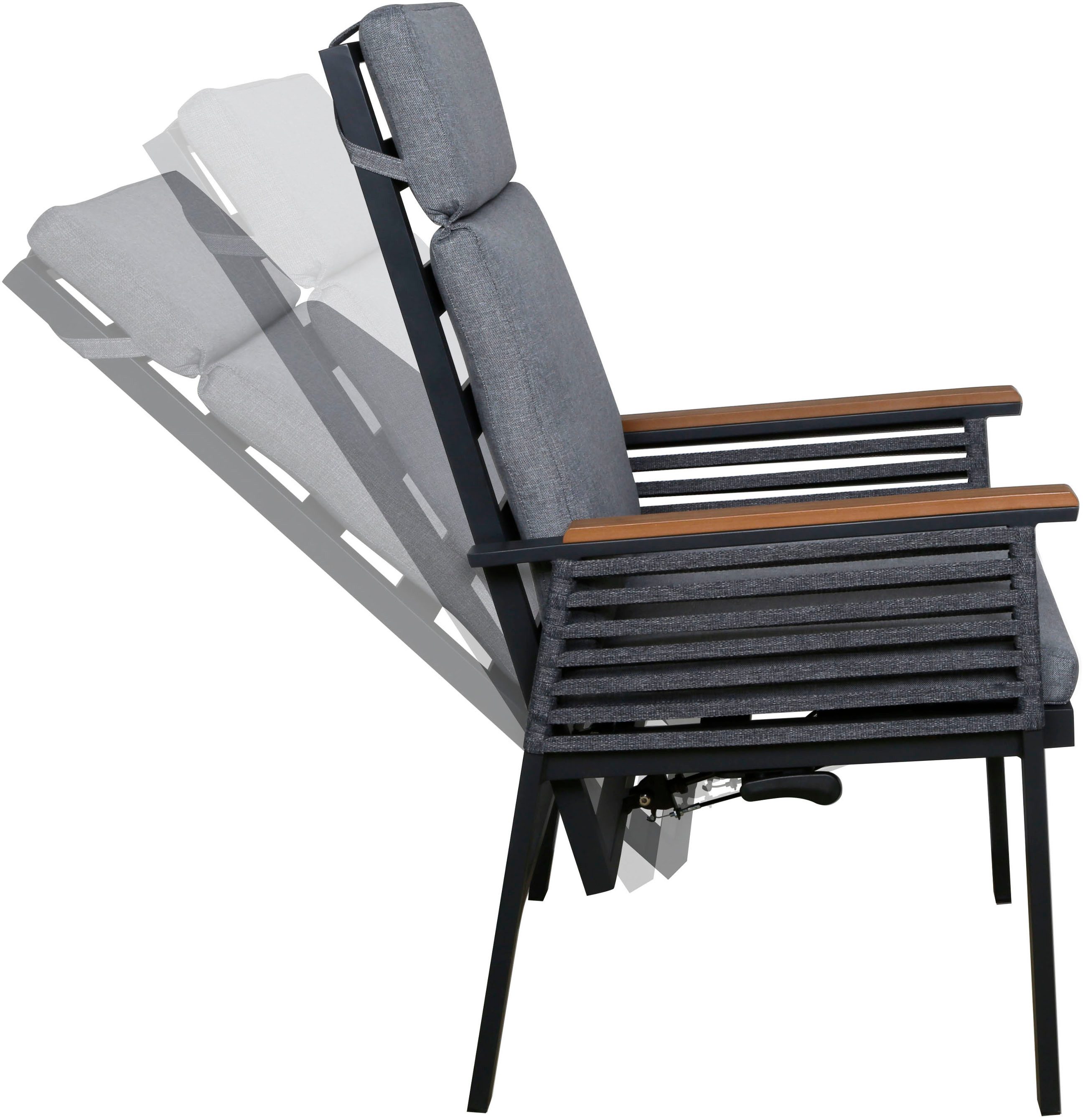 KONIFERA Garten-Essgruppe Edessa Komfort, (Set, 9-tlg., 4x Sessel, 4x Auflage, 1x Tisch), inkl. 4 Sessel, 4 Sitzkissen, 1 Tisch – Bild 5 von 5