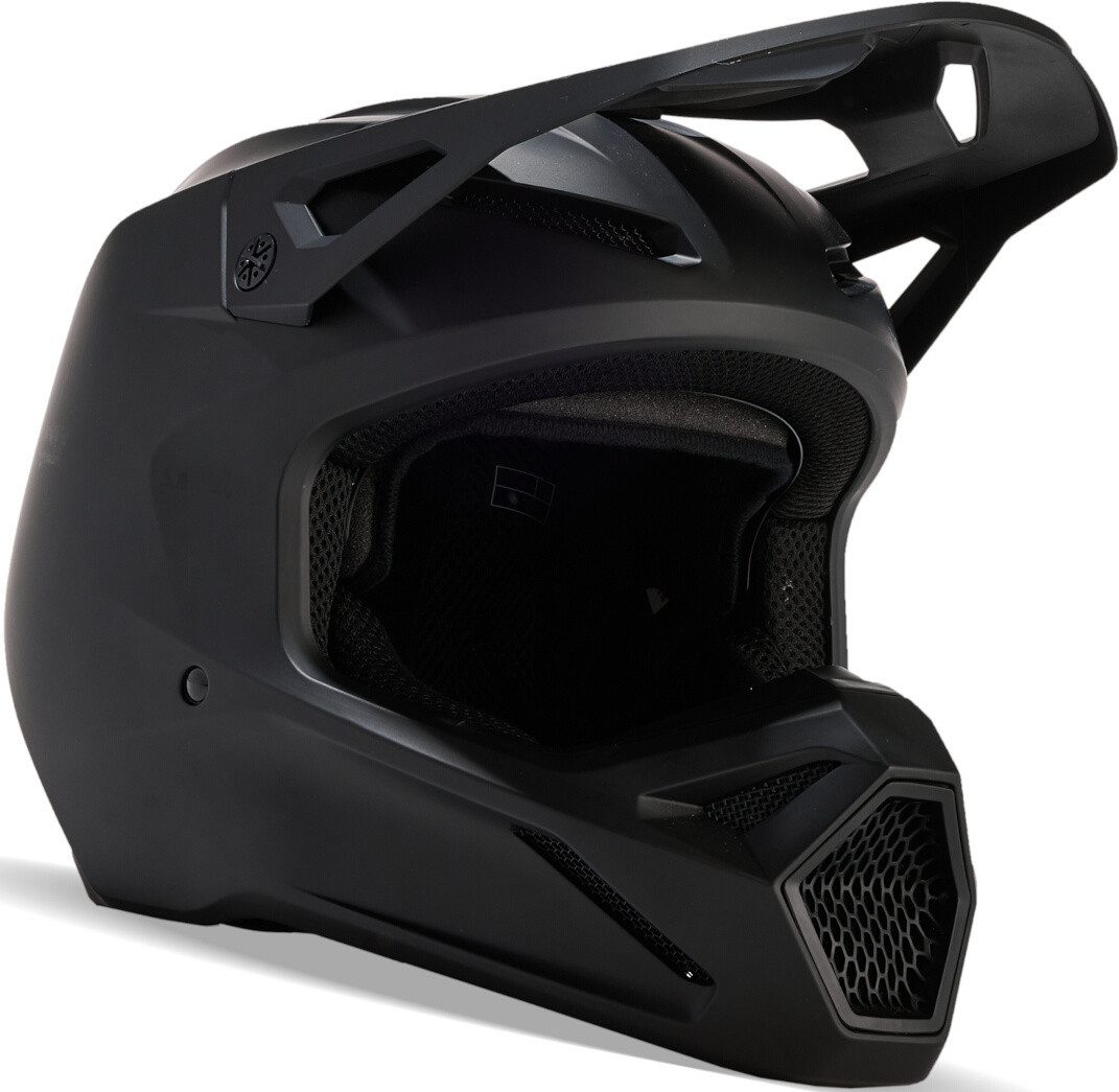 Fox Racing Motorradhelm V1 Matte Black 2023 Jugend Motocross Helm, Notfallsystem-polsterung (eqrs)