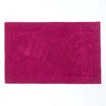 Badematte 2 teiliges Luxus Badematten Set 100% Baumwolle burgunder rot Homescapes, Höhe 30 mm