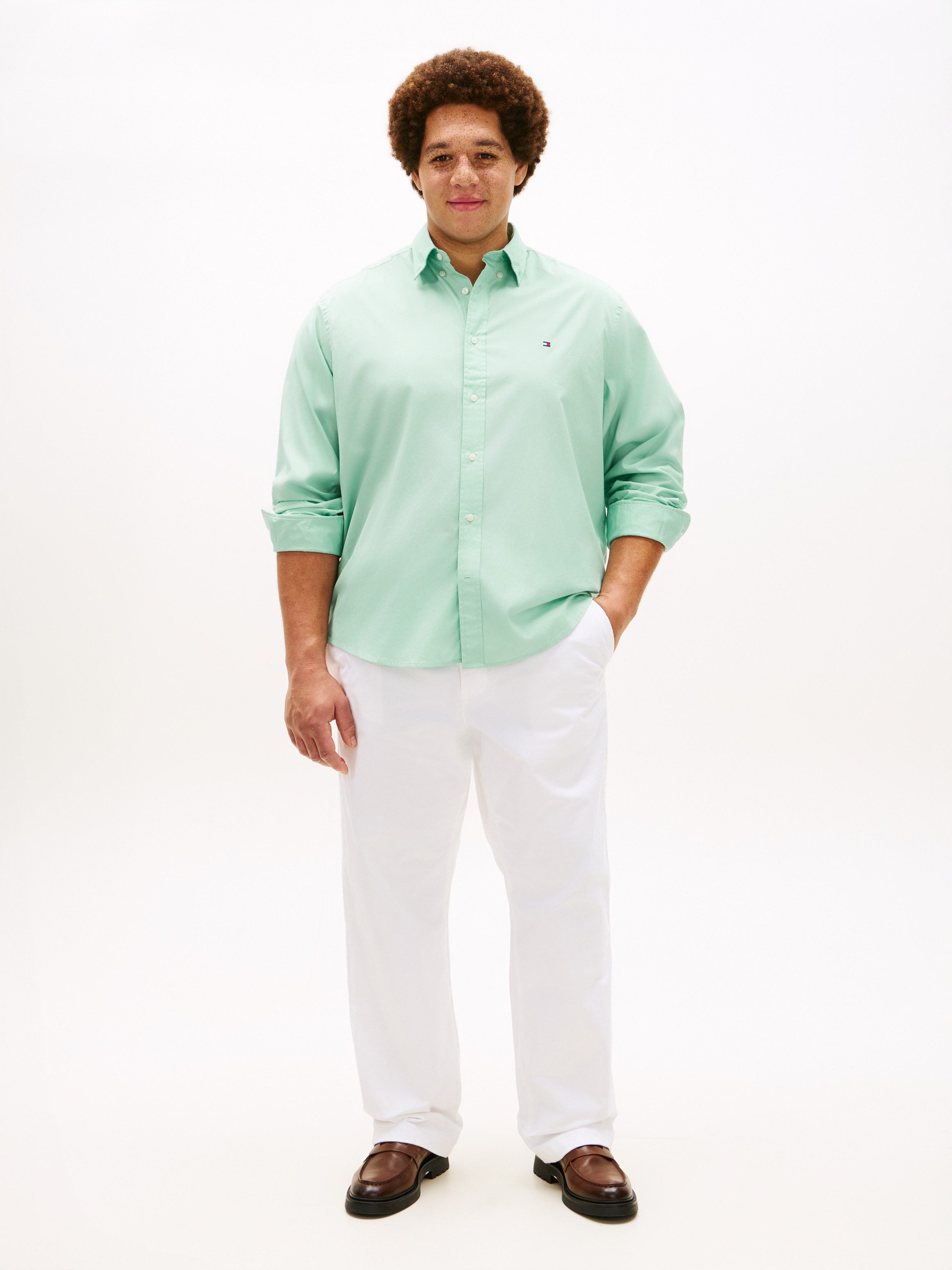 Tommy Hilfiger Big & Tall Langarmhemd BT-FLEX POPLIN SOLID Große Größen, regular fit