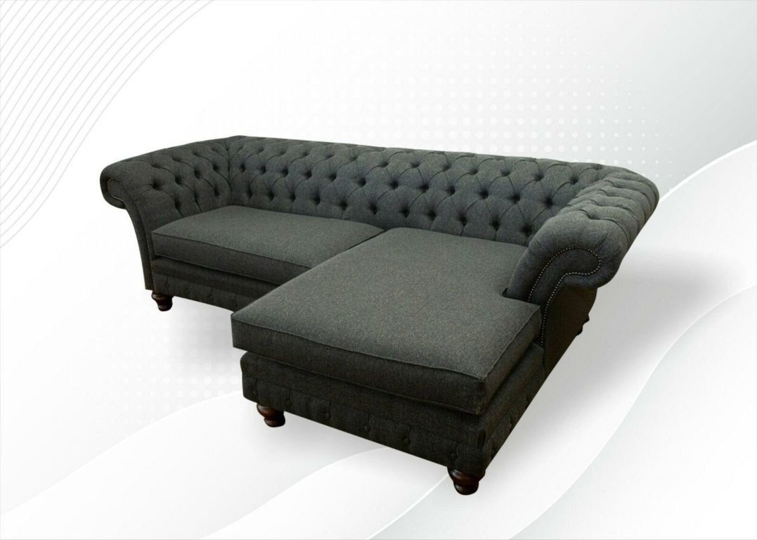 Europe Chesterfield Luxus Neu, Made Ecksofa Sofa Eck-Couch JVmoebel moderne in Graues L-Form