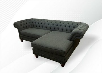 JVmoebel Ecksofa Graues Luxus L-Form Chesterfield Sofa moderne Eck-Couch Neu, Made in Europe