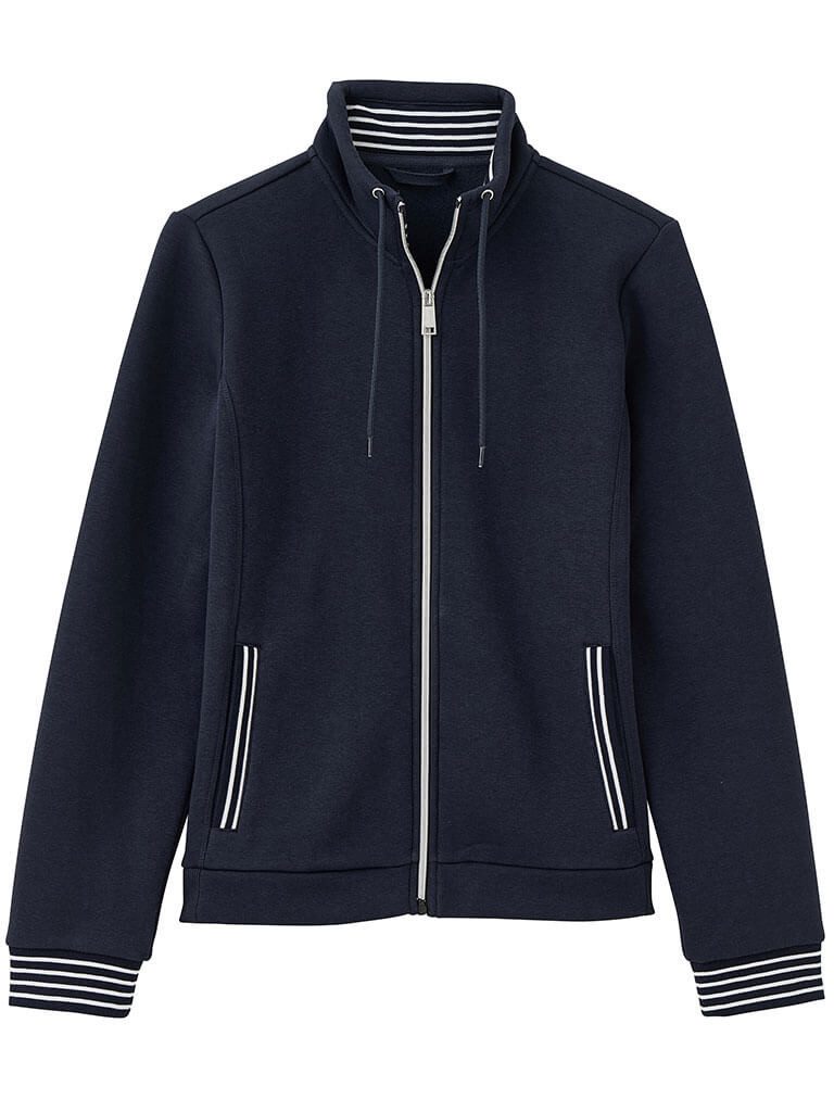BLUE FLAME Sweatjacke 73033 Damen Freizeitjacke mit Stehkragen mit Kordel und Reißverschluss
