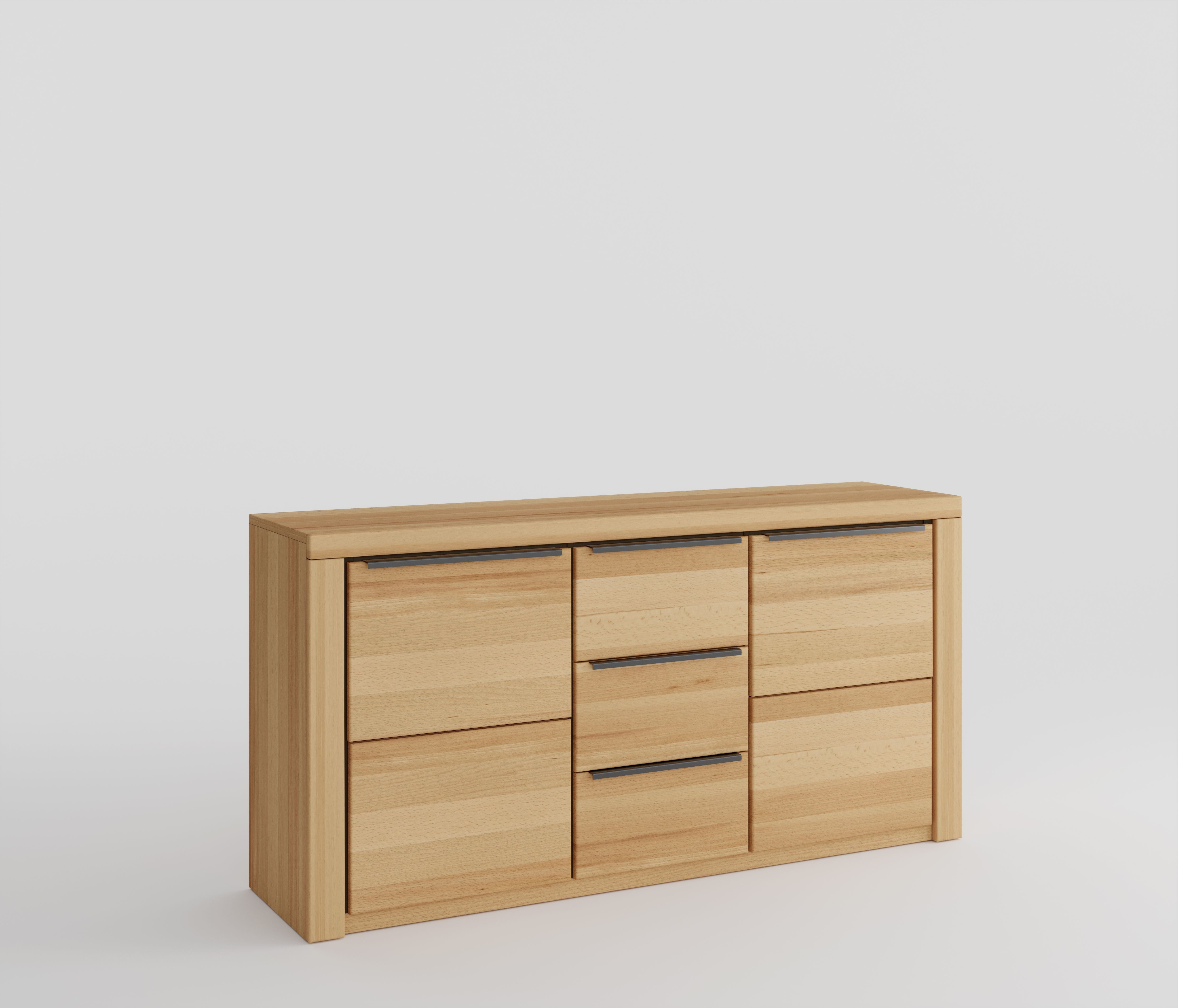 ELFO Sideboard Sideboard Kommode Brest Kernbuche geölt Teilmassiv Breite 160cm, Maße: ca. B. 160 x H. 80 x T. 40 cm