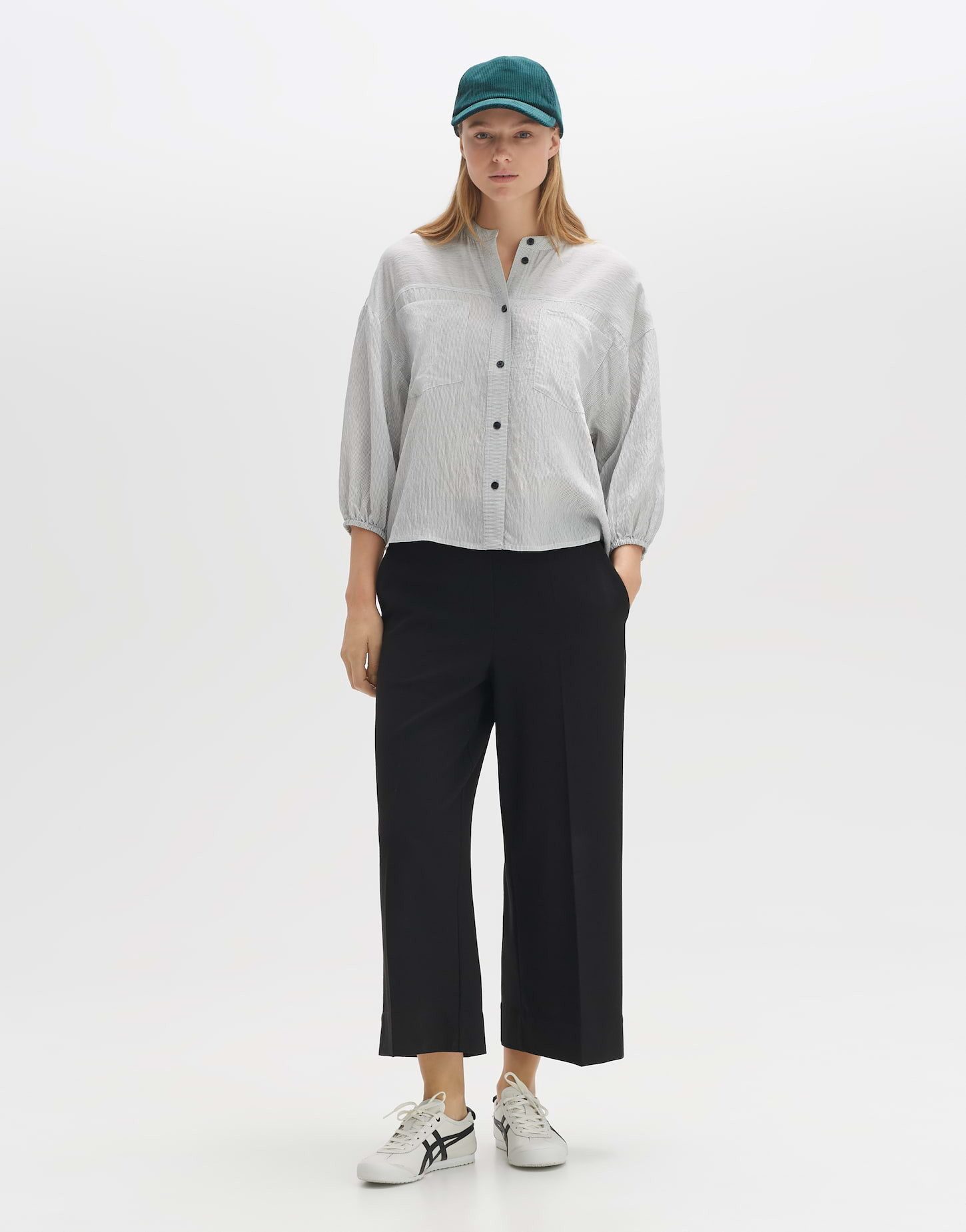 OPUS Kurzarmbluse Bluse FINTRA Loose aus ECOVERO™ Viskose Mix