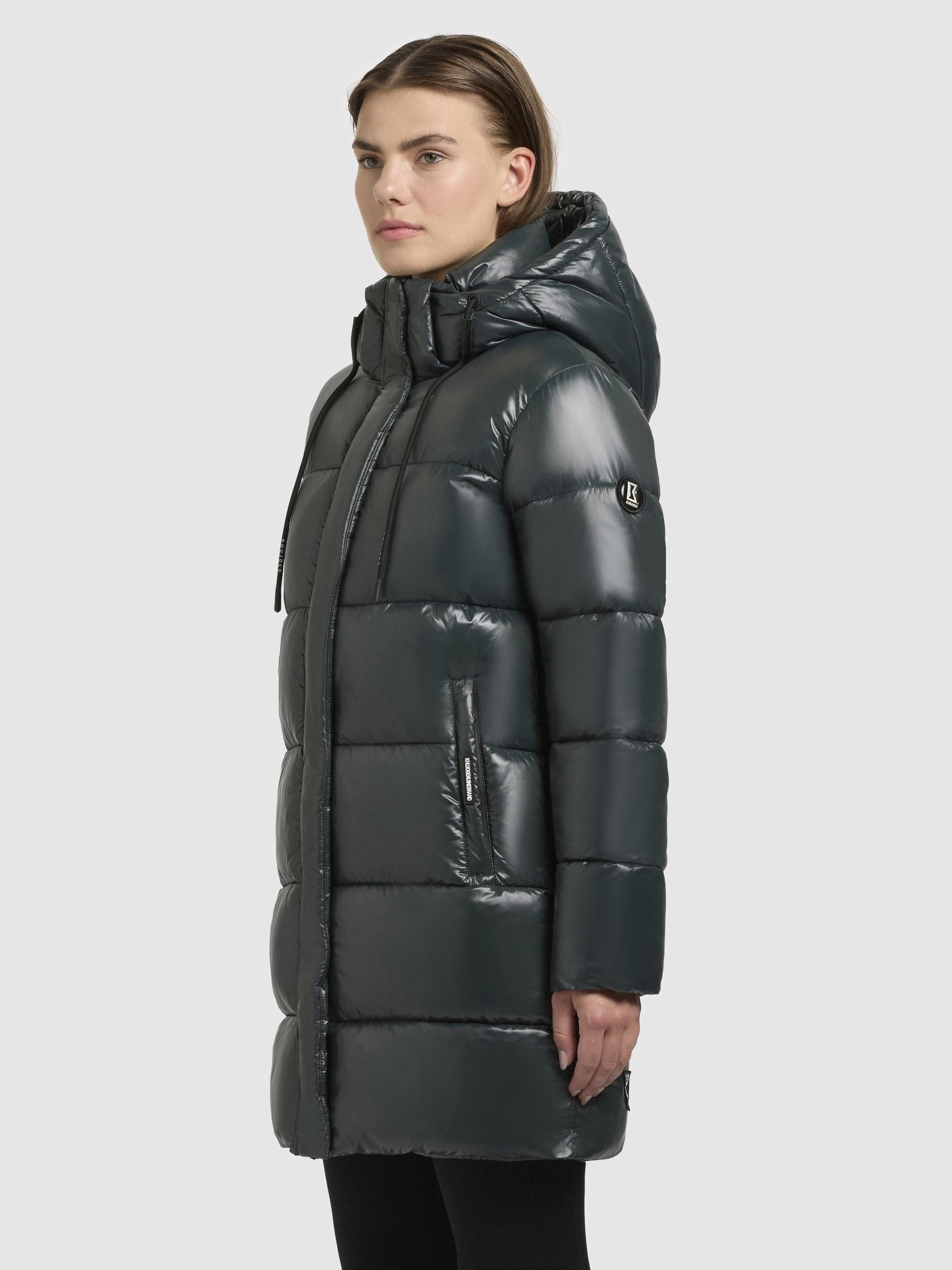 khujo Steppjacke Jadet2-YM Schimmernder Winter Kurzmantel mit abnehmbarer Kapuze