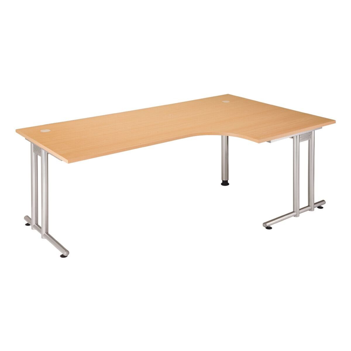 HAMMERBACHER Eckschreibtisch Flexiline II, Winkelschreibtisch 90°, Breite 200 cm, C-Fuß mit Stützfuß