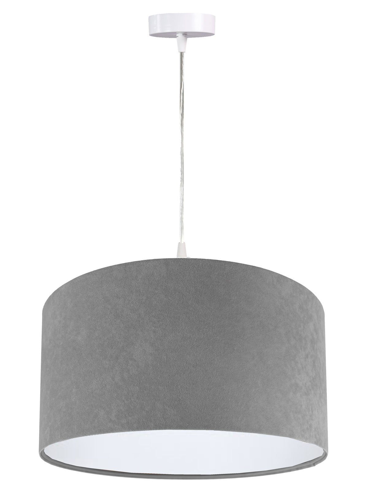 abhängig 50 cm, Velours Montage höhenverstellbar, inklusive, P der & white Pendelleuchte Ø Jalua Kiom Leuchtmittel Leuchtmittel bei nicht grey