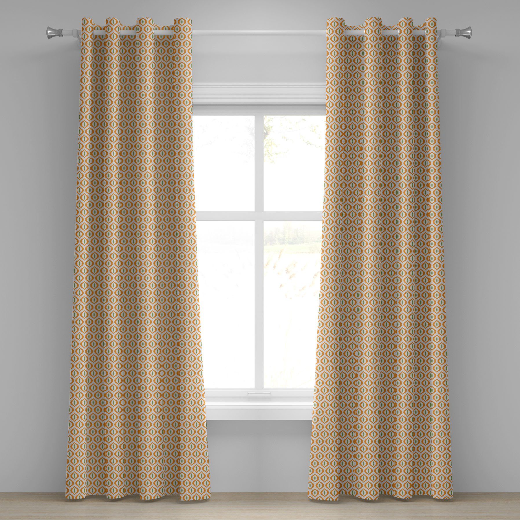 Gardine Dekorative 2-Panel-Fenstervorhänge für Schlafzimmer Wohnzimmer, Abakuhaus, Geometrisch Katzenaugen-Muster