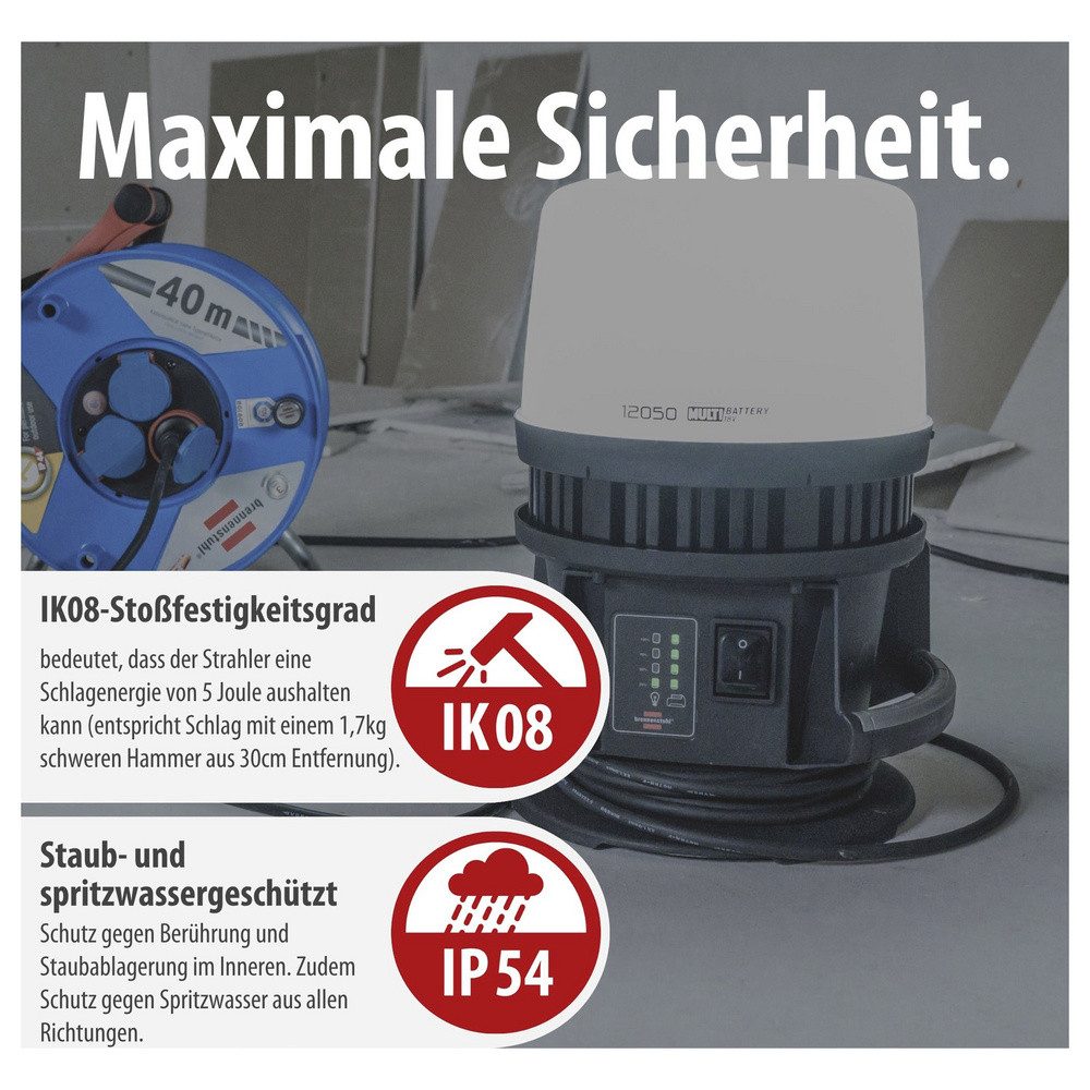 Brennenstuhl Baustrahler Brennenstuhl Multi Battery 12050 MH Akku-Baustrahler EEK E (A - G) 10