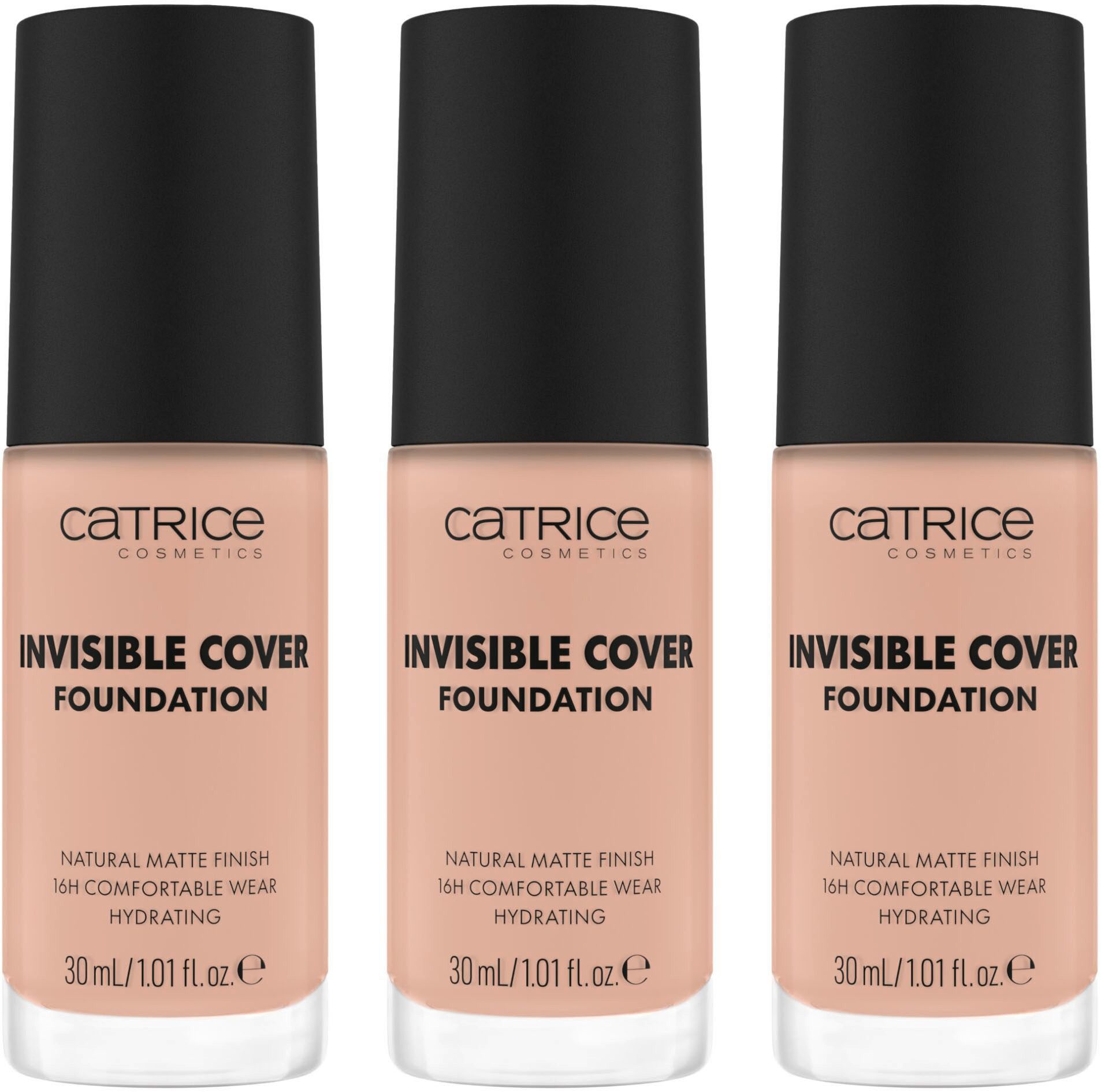 Catrice Foundation Invisible Cover Foundation, 3-tlg., mit langanhaltendem Finish