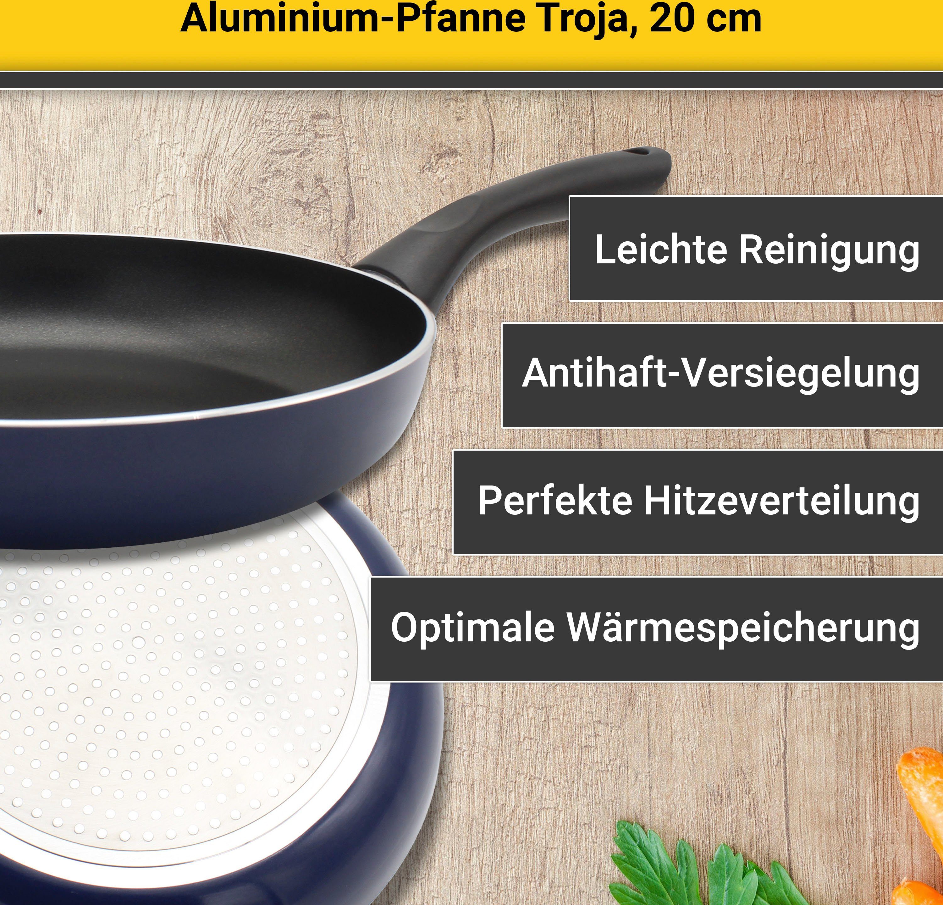 Krüger Bratpfanne Aluminium Pfanne Troja, Aluminium (1-tlg), für Induktions-Kochfelder geeignet