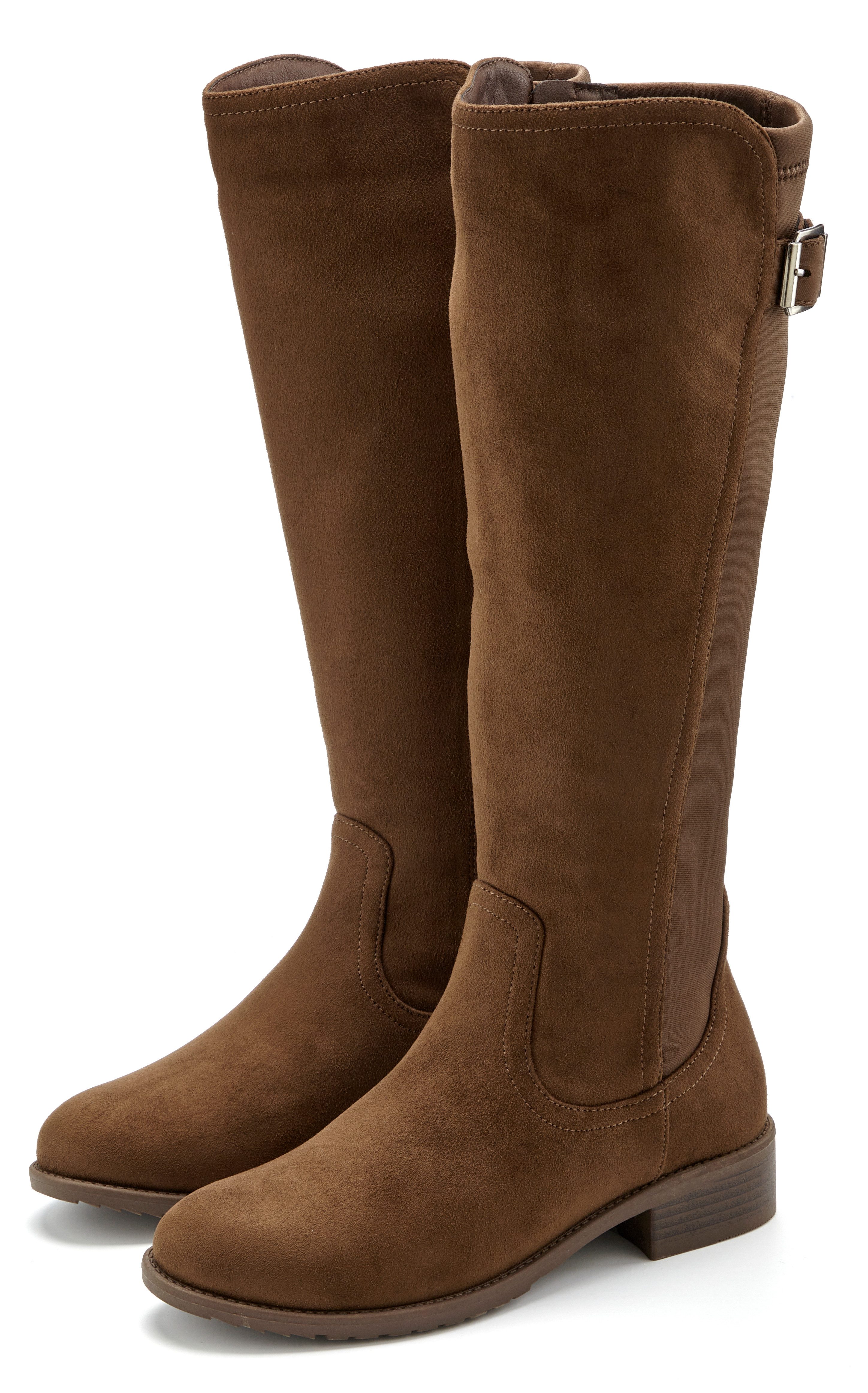 LASCANA Boots, Langschaftstiefel, Stiefelette, Stiefel mit Langschaft und Zierschnalle