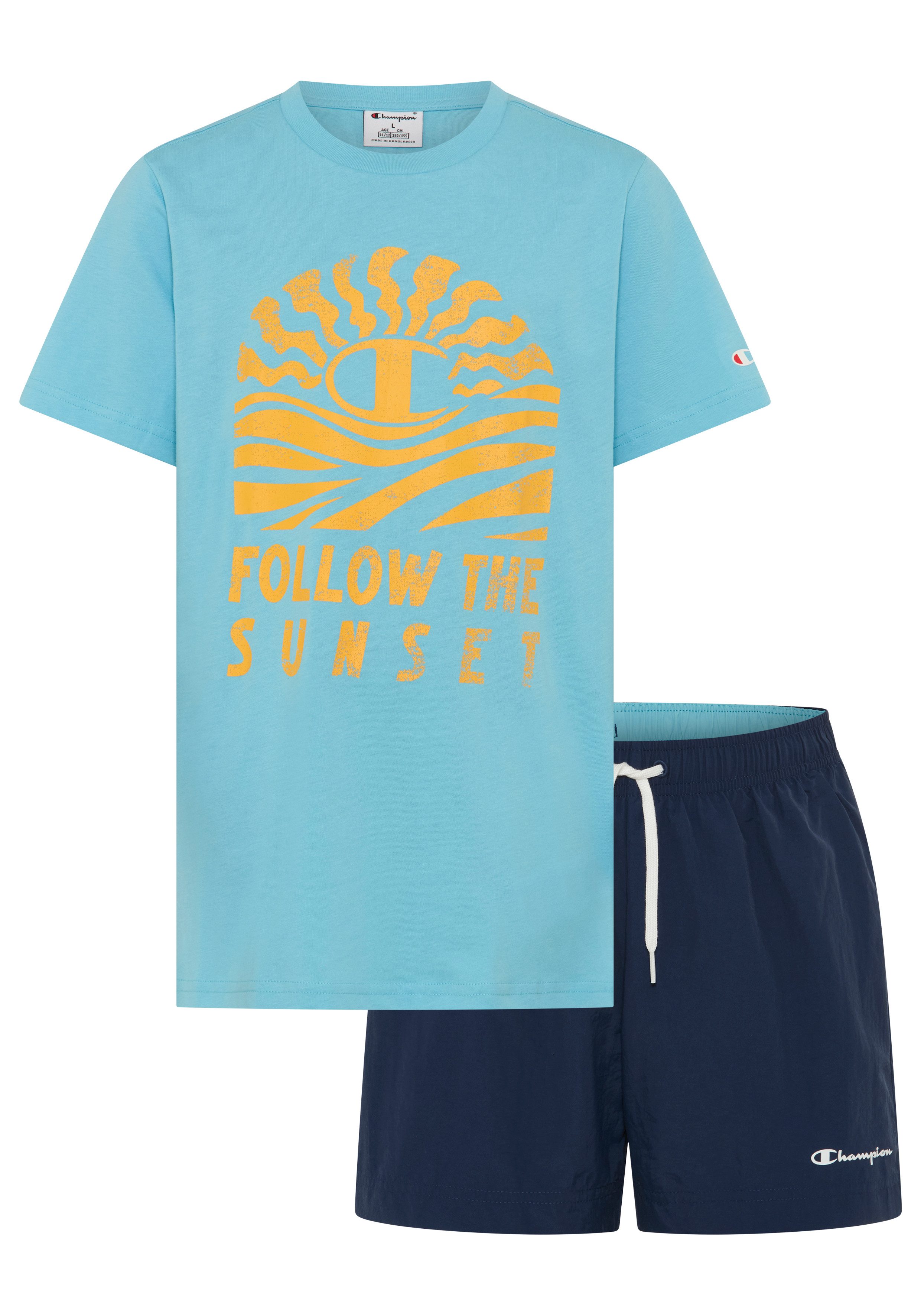 Champion T-Shirt & Shorts Kids' Beach Set (2-tlg) 2-teiliges Set, für Kinder und Jugendliche, aus Baumwolle