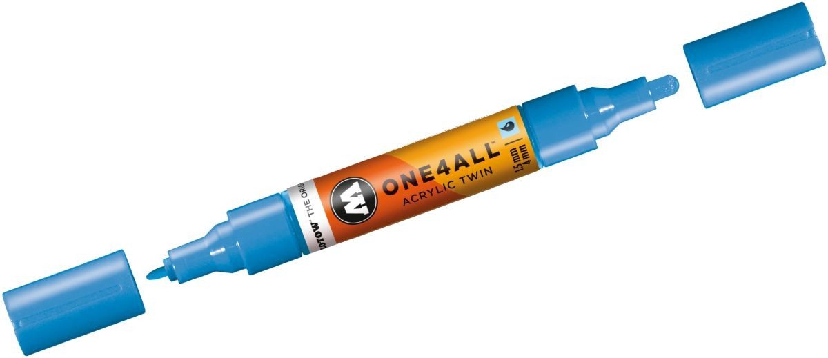 MOLOTOW Permanentmarker Permanentmarker One4All Acrylic Twin nachfüllbar 1,5 und 4mm schockbla