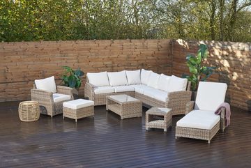 ebuy24 Gartenlounge-Set Gram Gartensofa Eck, inkl. Sitzkissen, natur und o, (1-tlg)