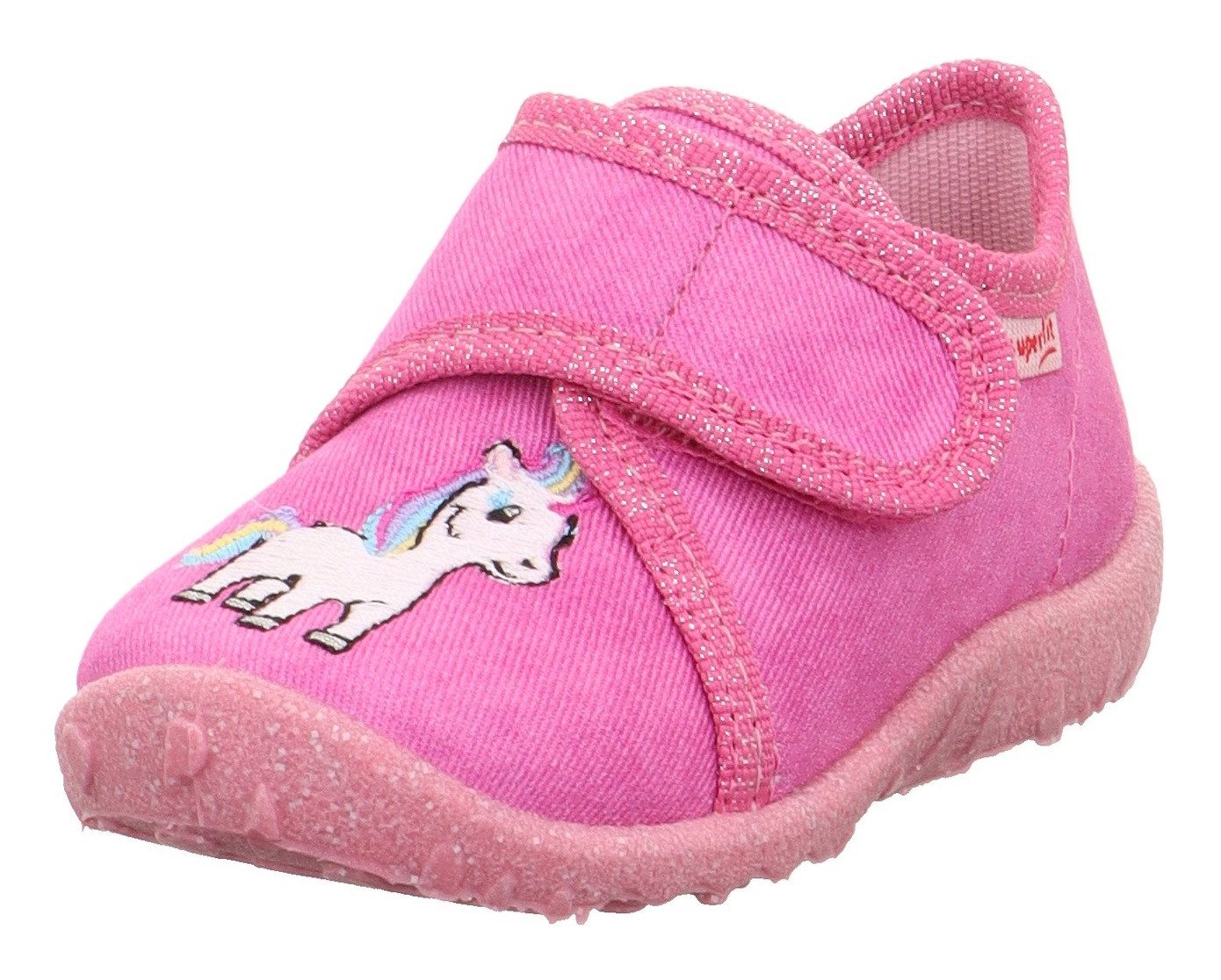 Superfit SPOTTY, WMS: mittel Hausschuh Kindergartenschuh mit Klettverschluss, Größenschablone zum Download